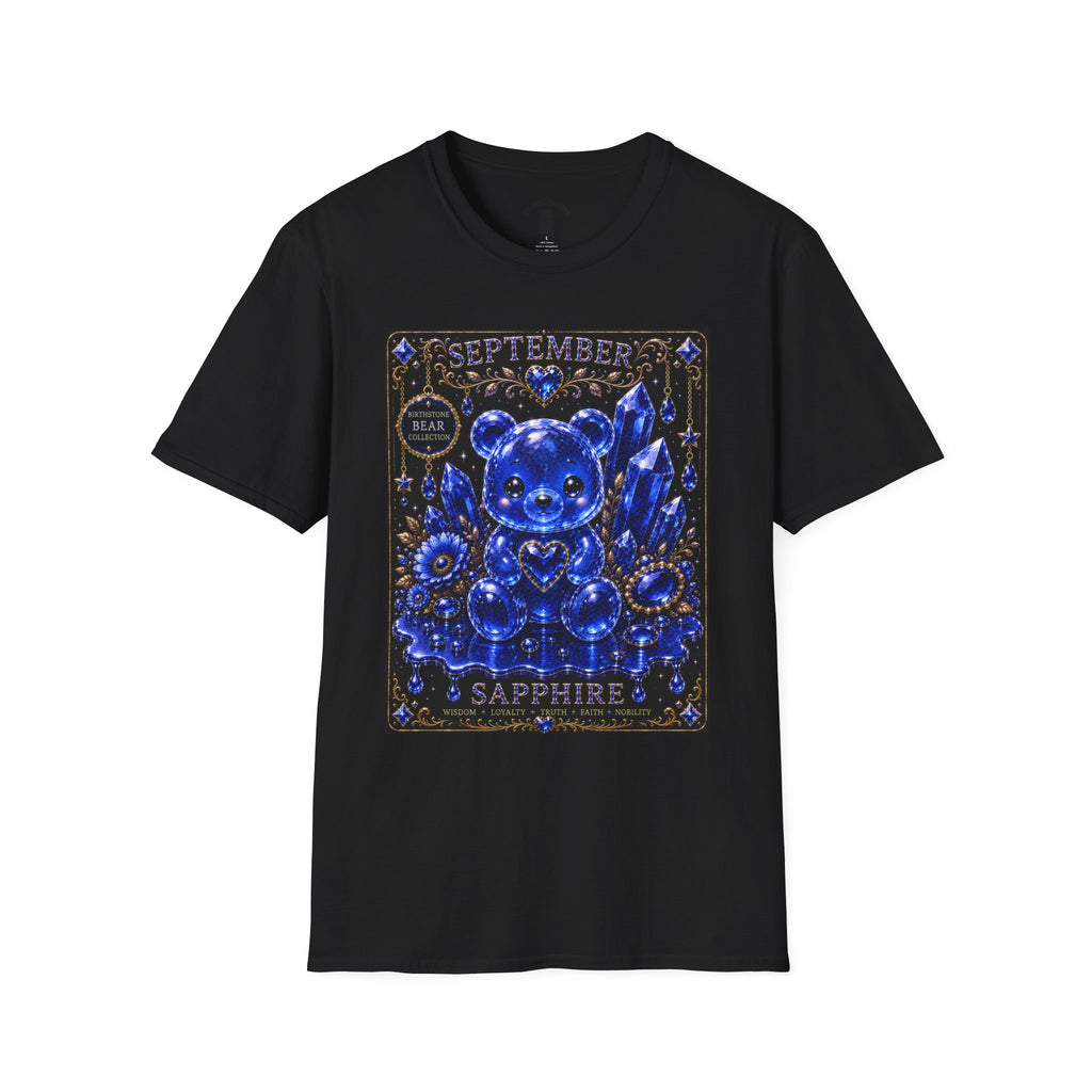 September Sapphire Crystal Oozy Bear Birthstone Addition- Graphic Shirt