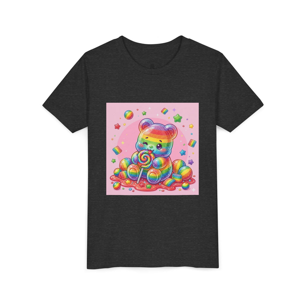 Rainbow Stripe Gooey Gummy Bear Youth T-Shirt