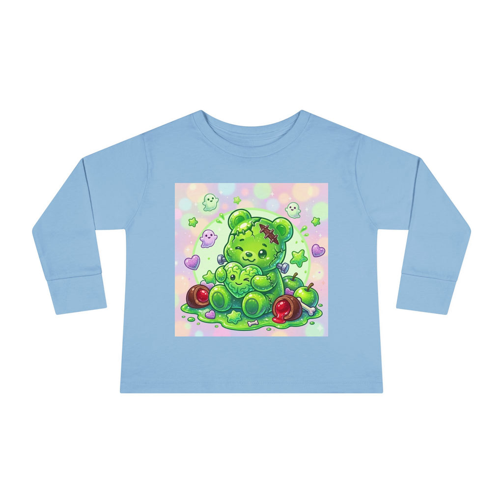 Franken-Oozy-Bear Gummy Friend, Halloween Addition- Graphic Long Sleeve Shirt