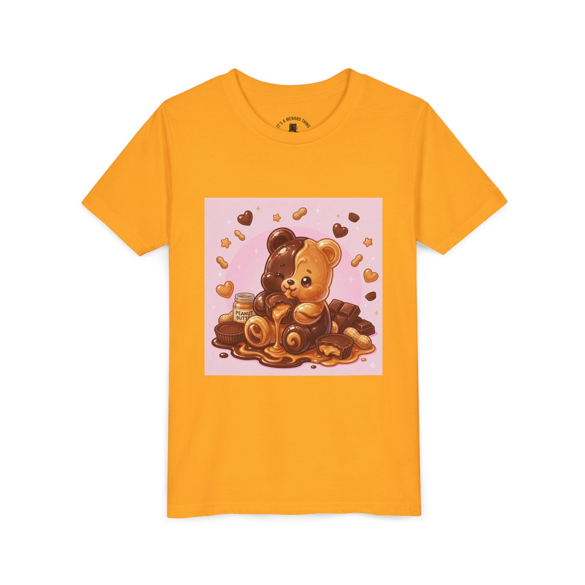 Kids Chocolate & Peanut Butter candy Gooey Gummy Youth Short Sleeve Shirt