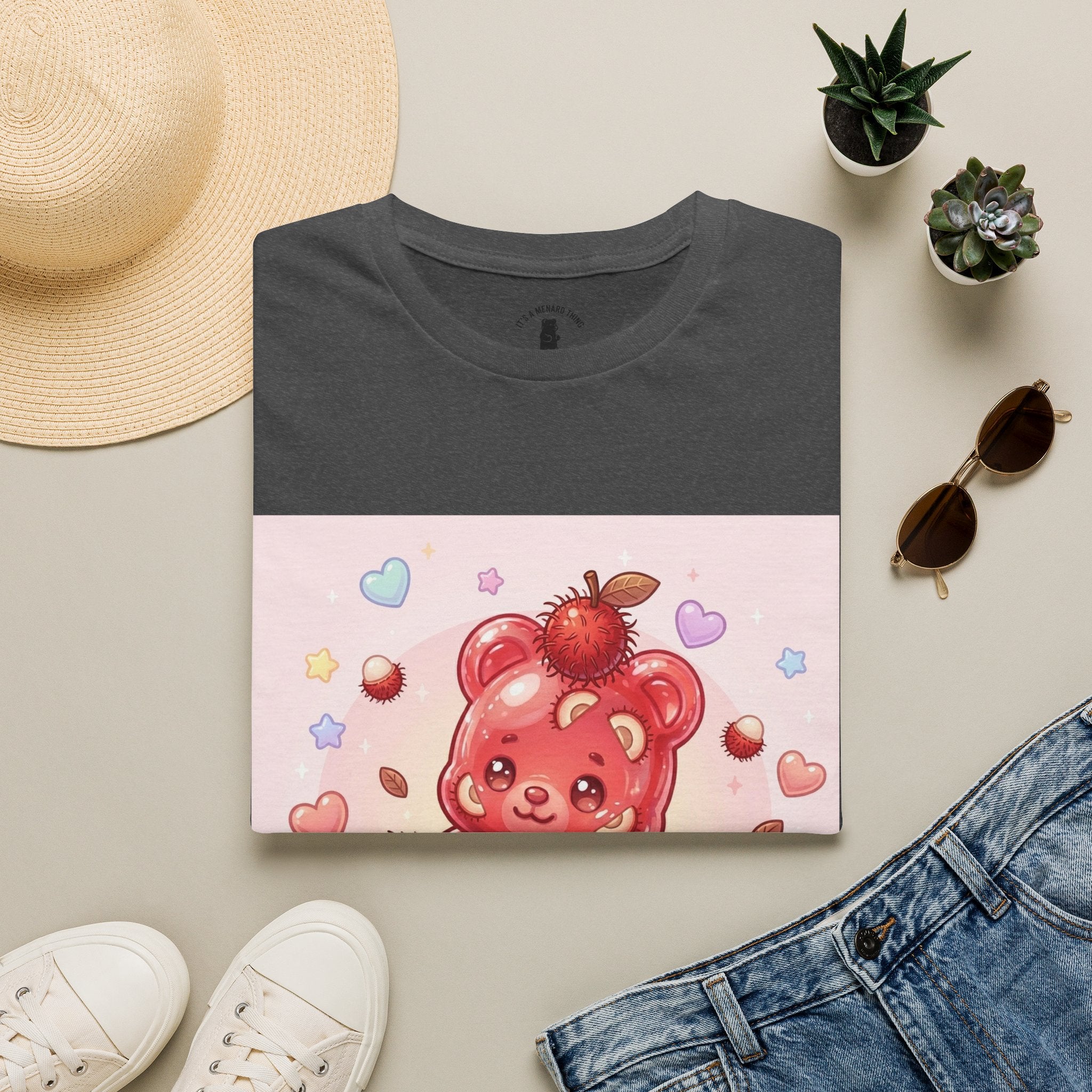 Frech Lychee Fruit, Yummy Oozy Gummy Bear Friend— Kawaii Graphic Shirt