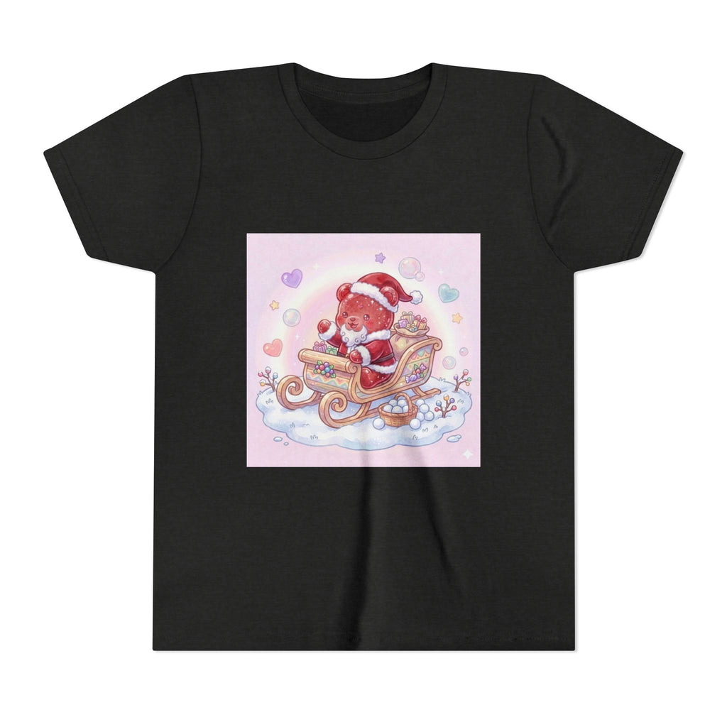 Cute Gooey Gummy Red Santa in Sleigh Holiday Shirt