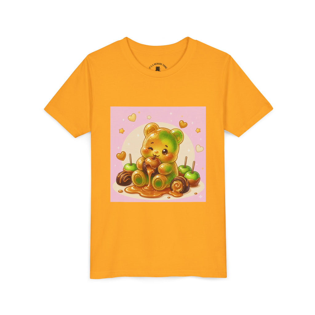 Caramel Apple Gooey Gummy Bear Graphic Kids T-Shirt