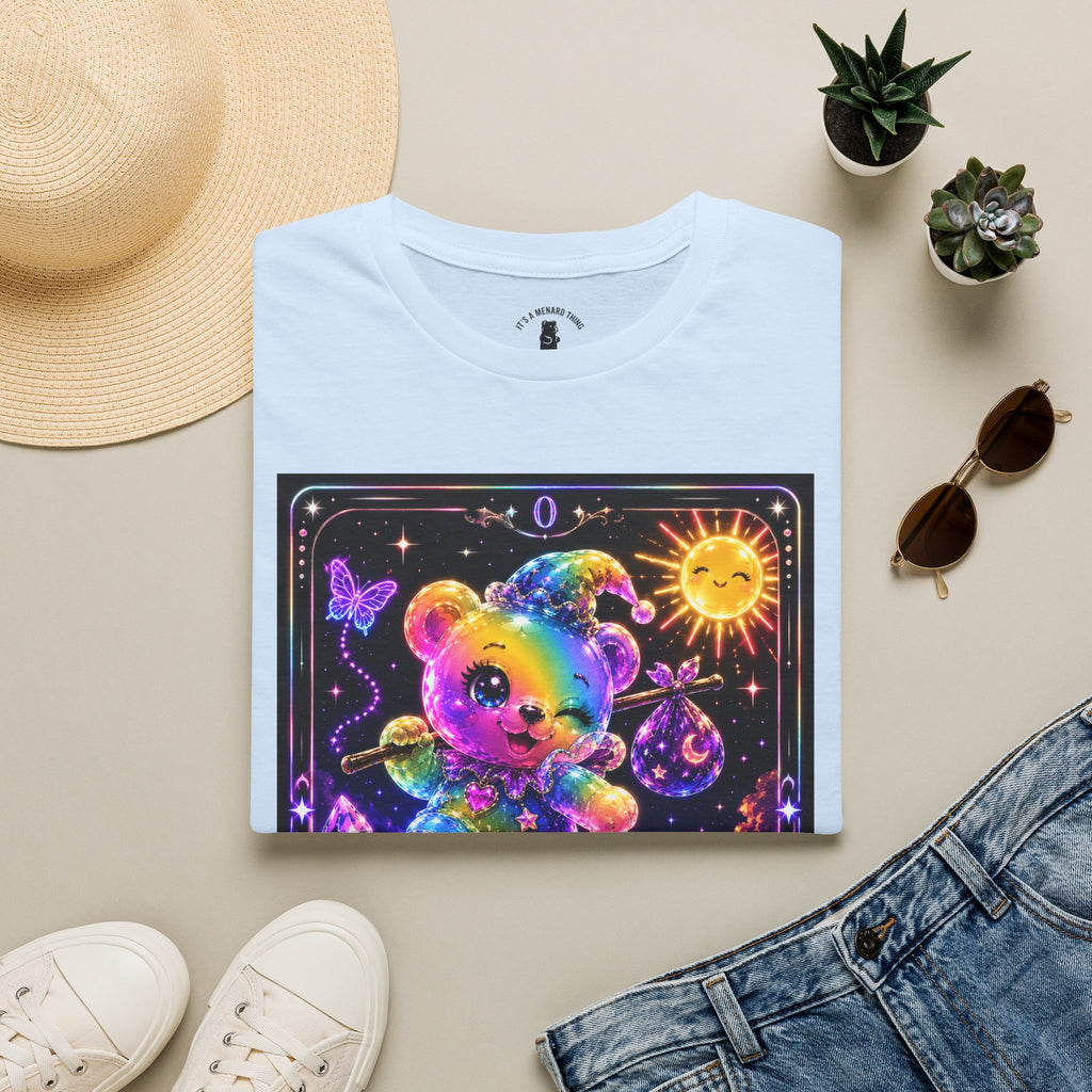 The Fool Tarot Colorful Rainbow Oozy Bear Friend- Cute Graphic Shirt