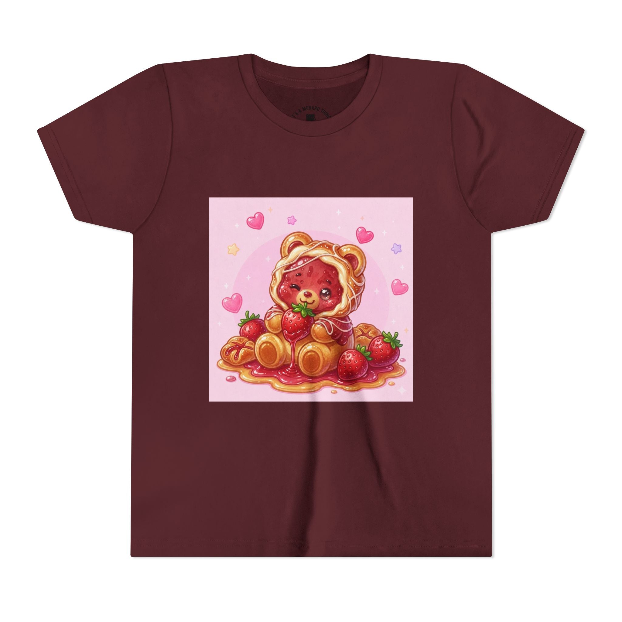 Strawberry Danish Gooey Gummy Bear Graphic Kids T‑Shirt