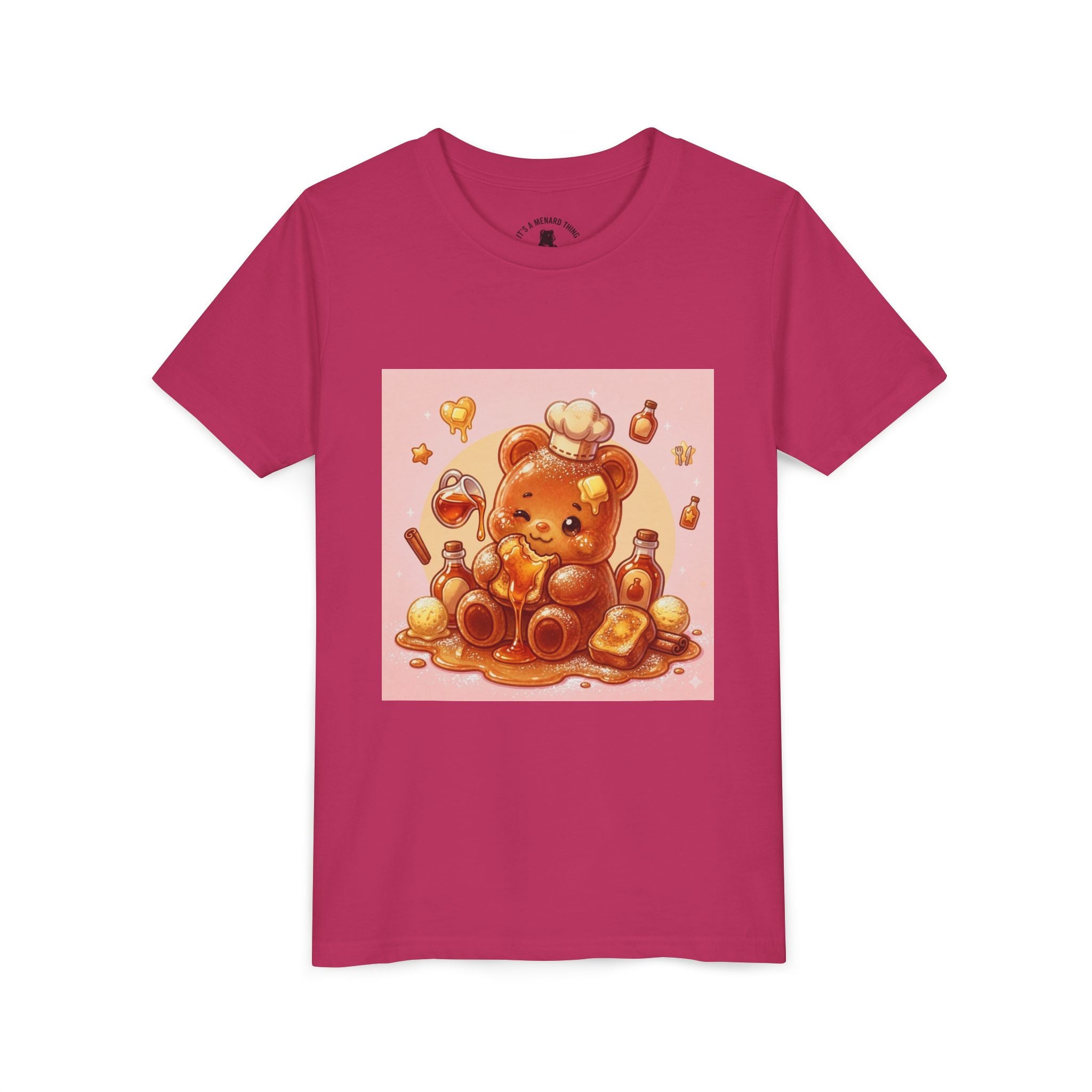 Kids Thick French Toast Gooey Gummy Chef Bear Graphic T-Shirt