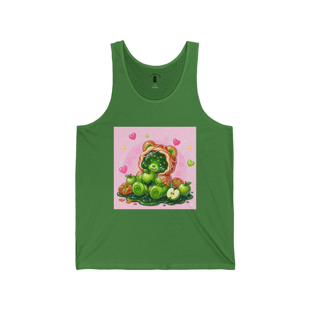 Green Apple Danish, Special Puff Pastry Gooey Gummy Bear — Kawaii Graphic Tank Top