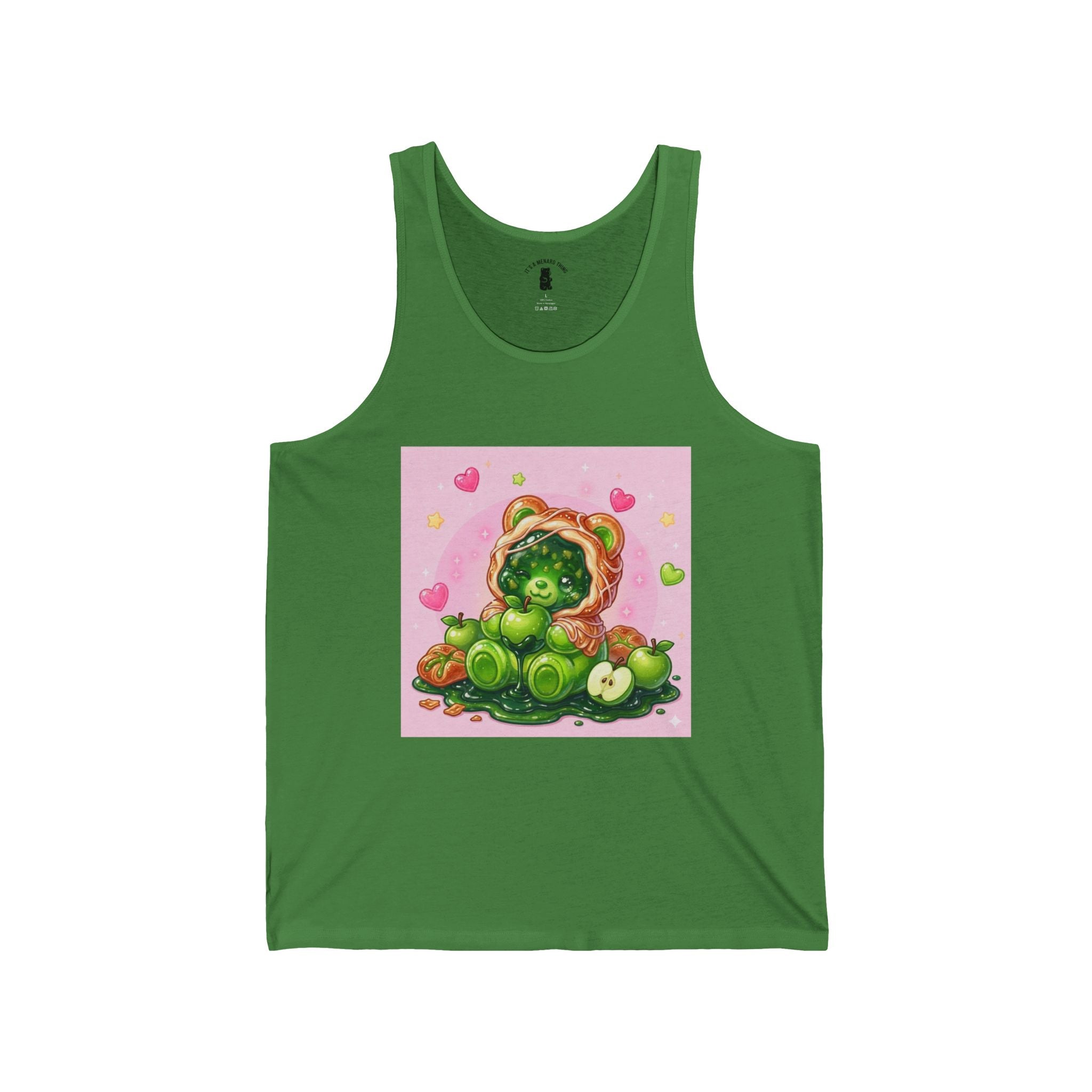 Green Apple Danish, Special Puff Pastry Gooey Gummy Bear — Kawaii Graphic Tank Top
