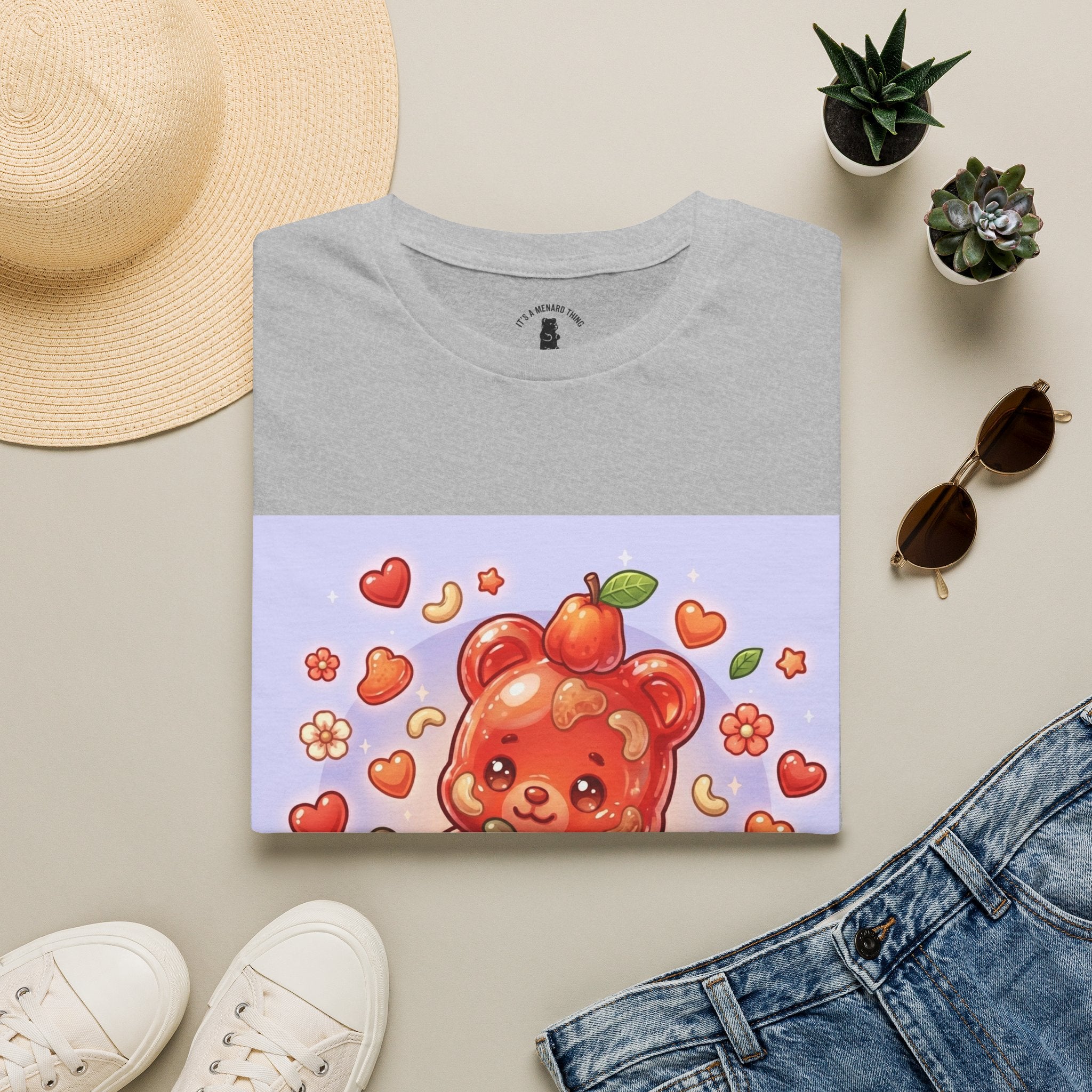 Scrumptious Cashew Apple, Oozy Gummy Bear Friend — Kawaii Graphic Shirt