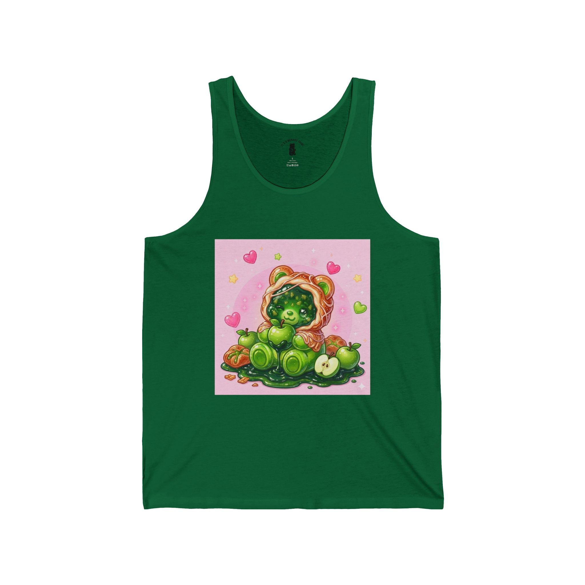 Green Apple Danish, Special Puff Pastry Gooey Gummy Bear — Kawaii Graphic Tank Top