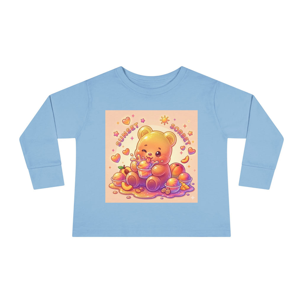 Sweet Peach Sorbet, Oozy Bear Gummy Friend Special- Kids Graphic Long Sleeve Shirt