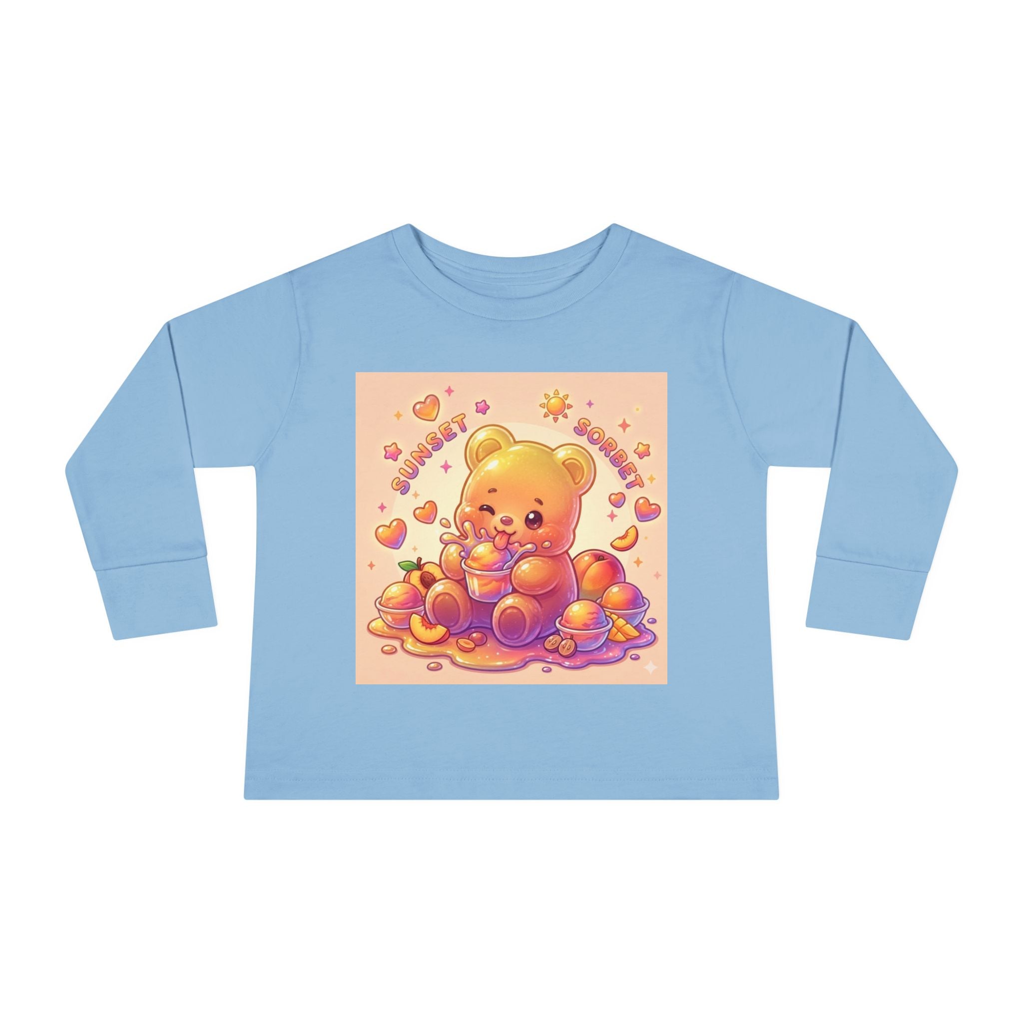 Sweet Peach Sorbet, Oozy Bear Gummy Friend Special- Kids Graphic Long Sleeve Shirt