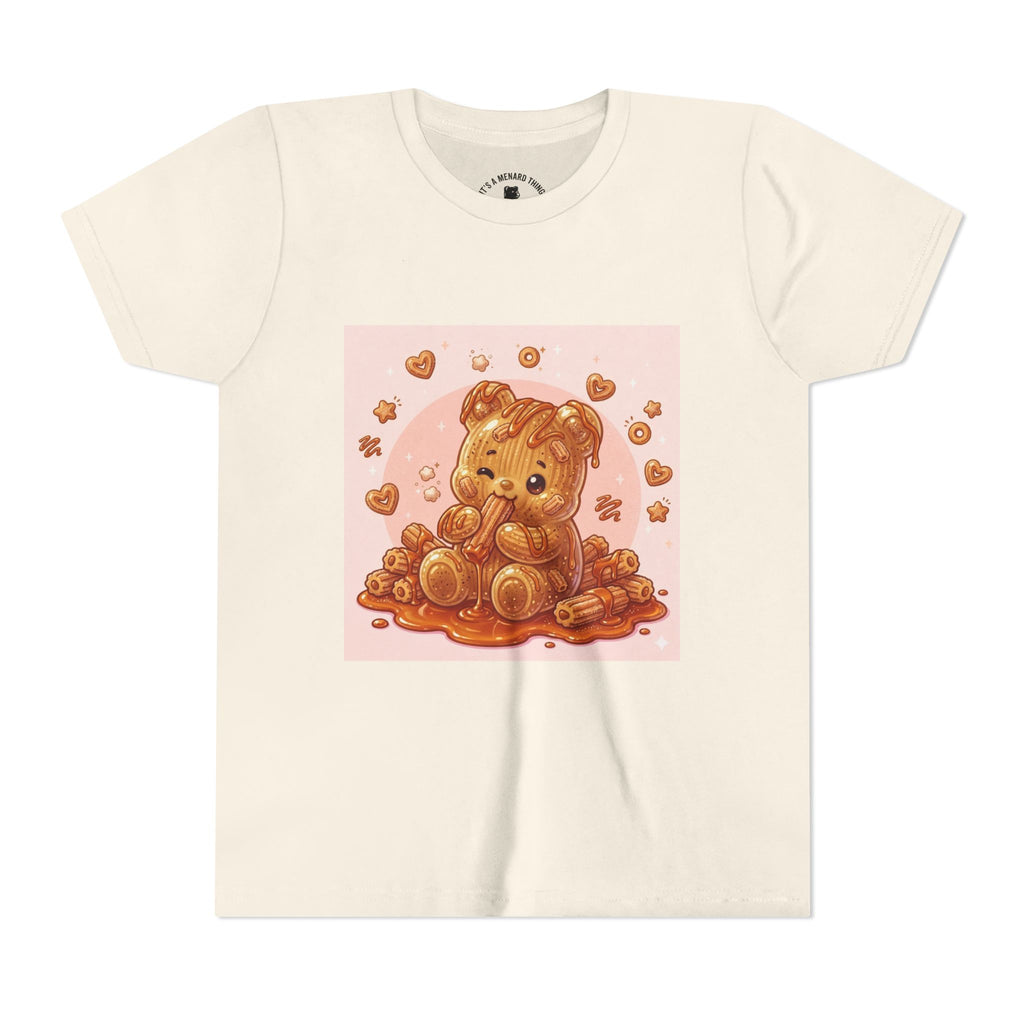 Churro & Dulce de Leche Drizzle Gooey Gummy Bear Graphic Youth T-Shirt