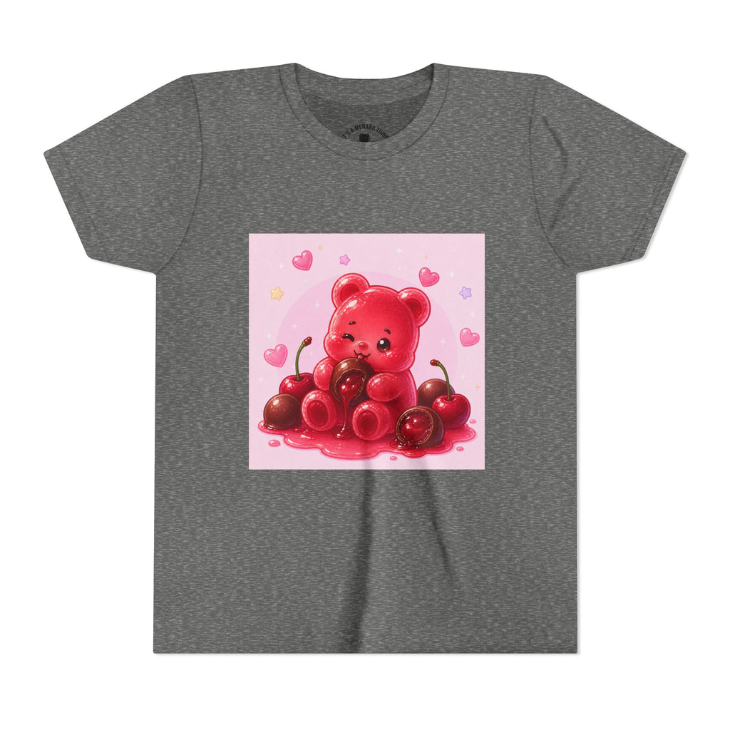 Red Gooey Gummy Bear with Chocolate & Cherries Youth T‑Shirt