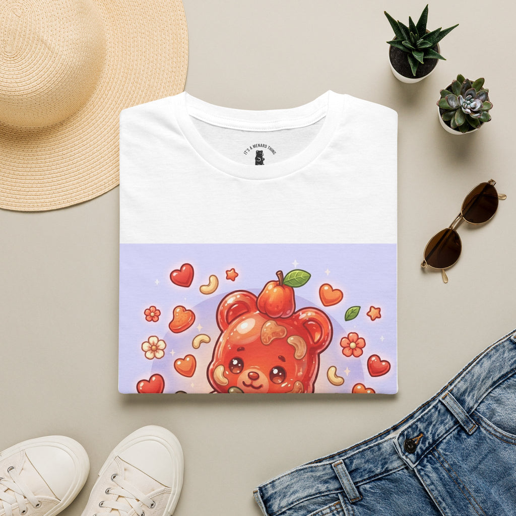 Scrumptious Cashew Apple, Oozy Gummy Bear Friend — Kawaii Graphic Shirt