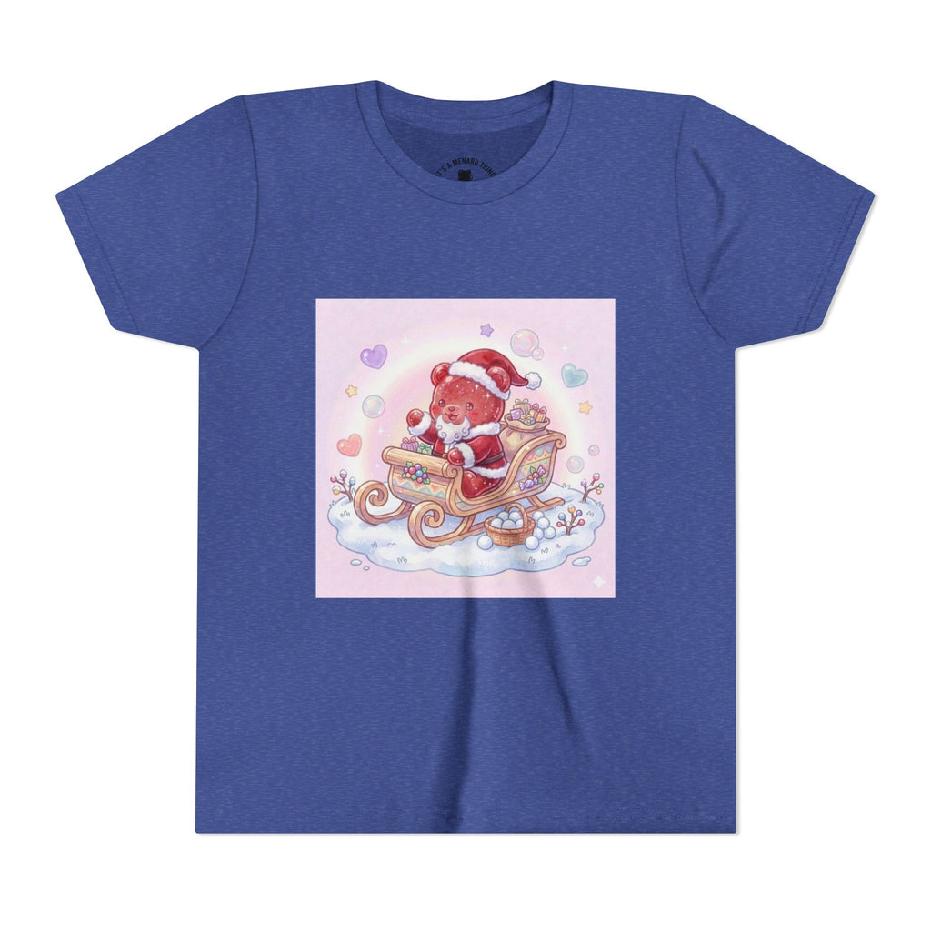 Cute Gooey Gummy Red Santa in Sleigh Holiday Shirt