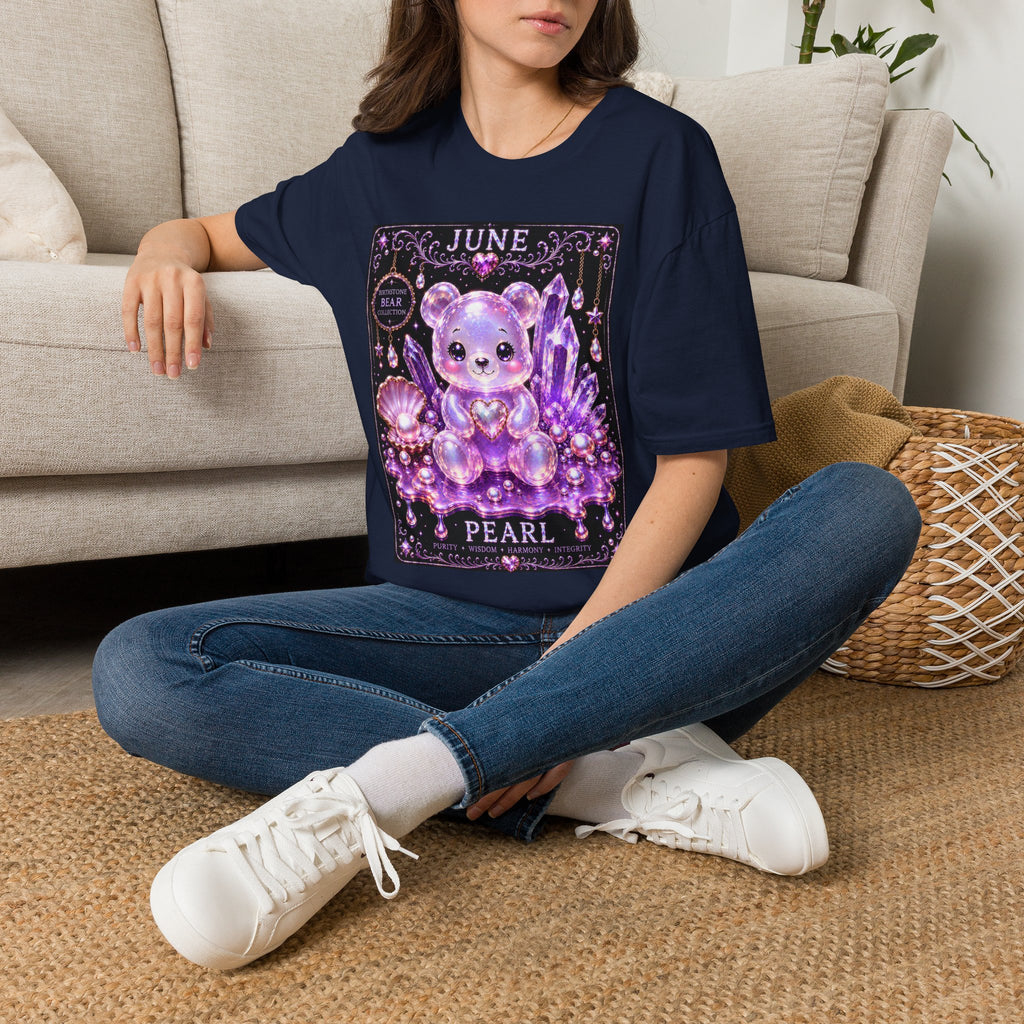 June Birthstone Pearl Crystal Oozy Bears Special Addition- Graphic Shirt