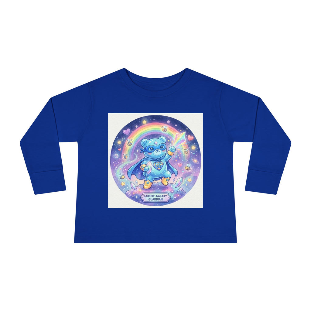 Superhero Blue Oozy Bear- Graphic Long Sleeve Shirt