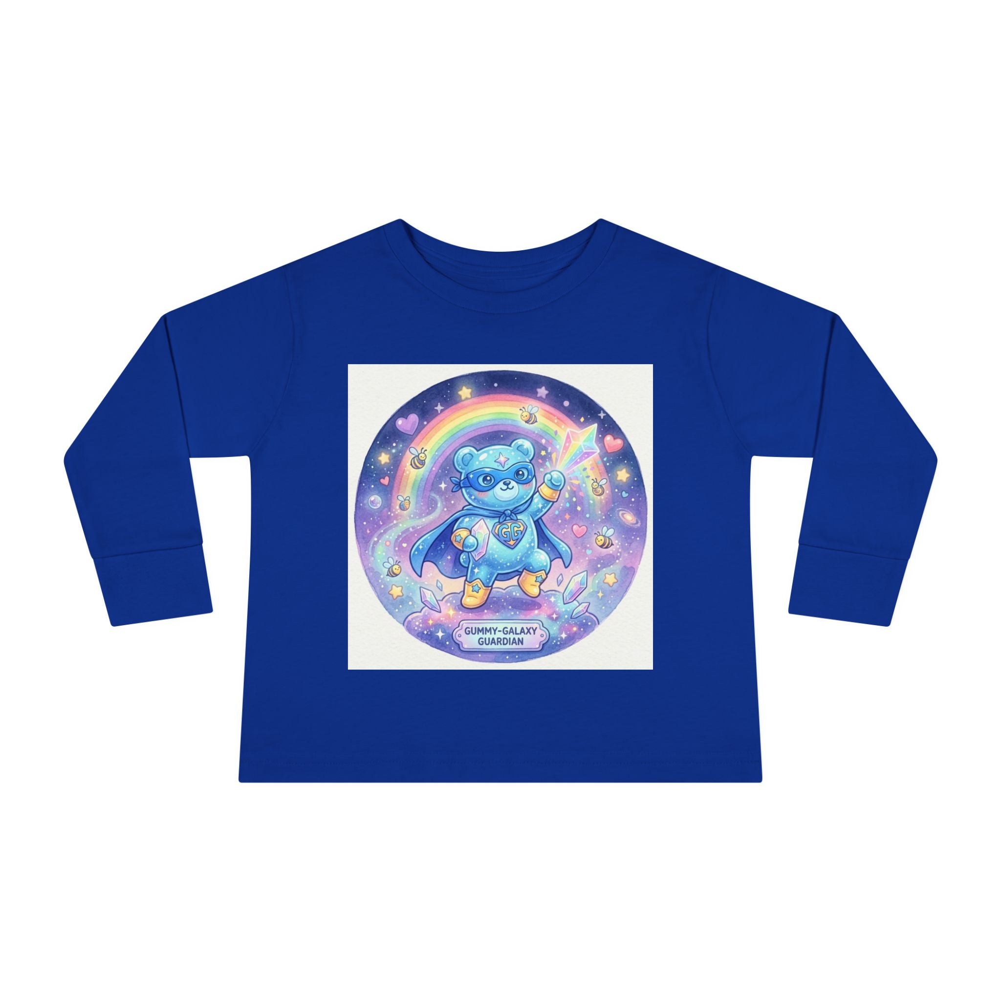 Superhero Blue Oozy Bear- Graphic Long Sleeve Shirt
