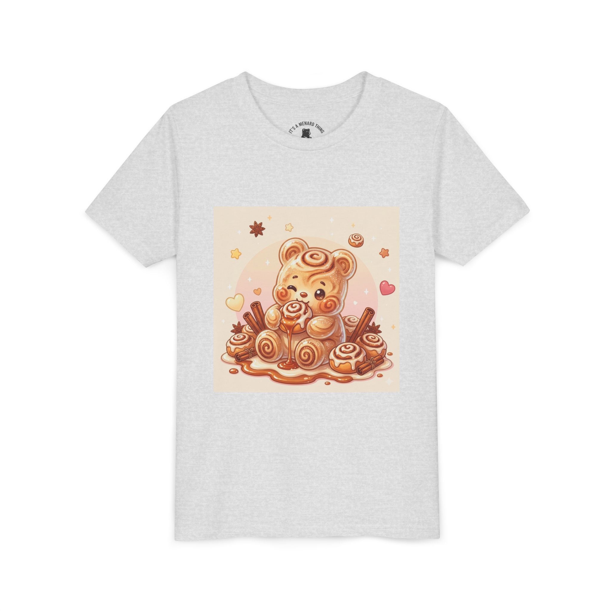 Cinnamon Swirl & Frosting Gooey Gummy Bear Graphic Youth T‑Shirt