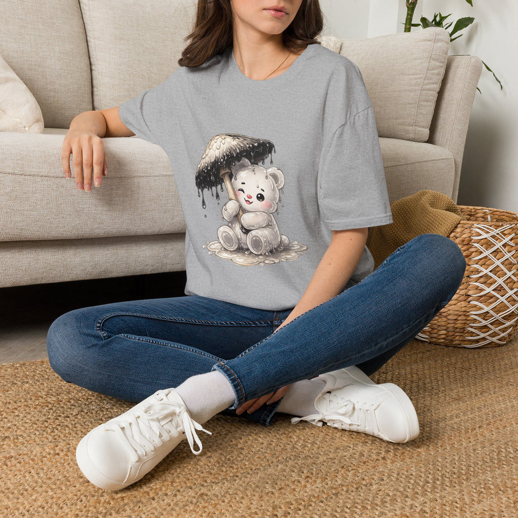 Ink Cap Mushroom Umbrella Special White Oozy Bears Friend- Graphic Shirt