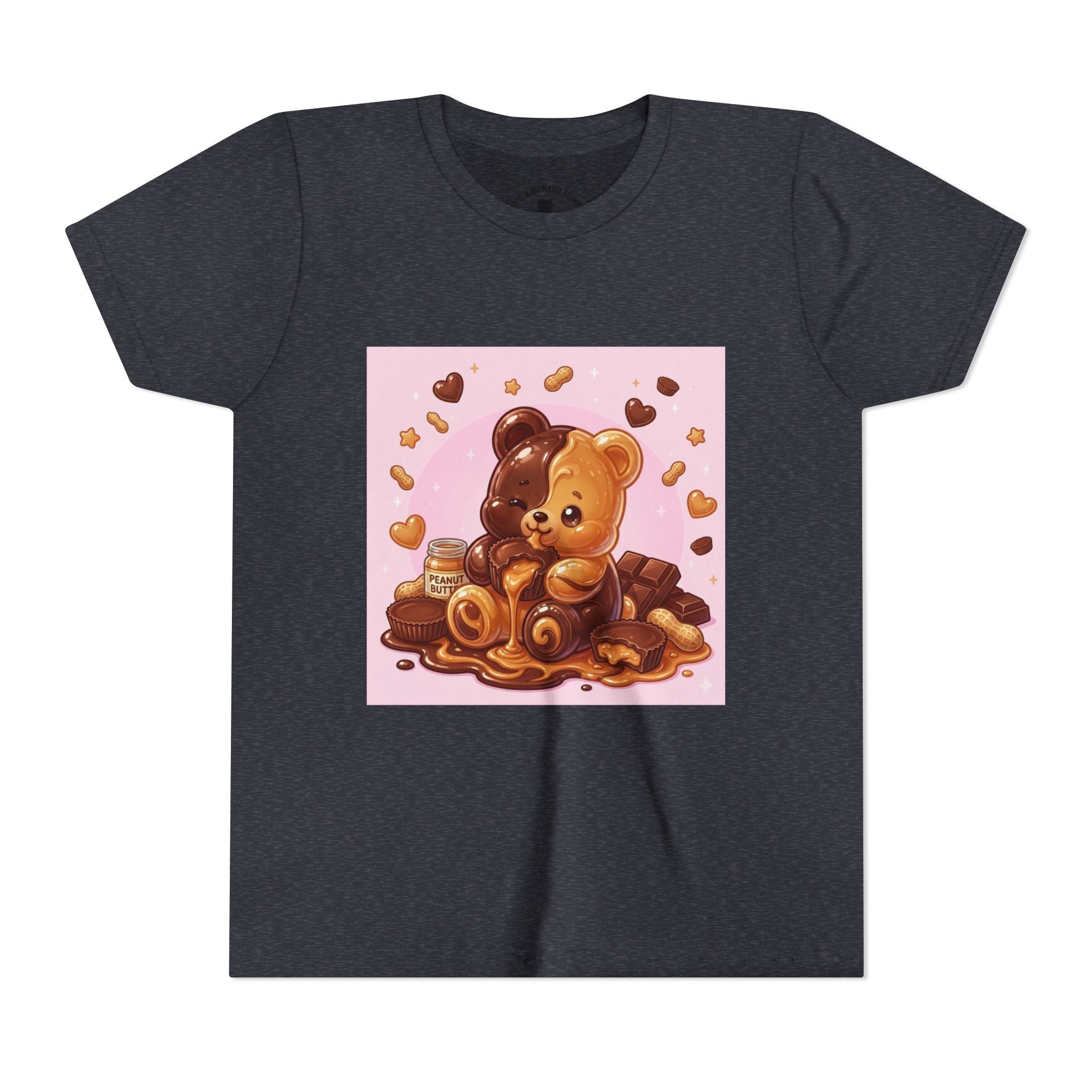 Kids Chocolate & Peanut Butter candy Gooey Gummy Youth Short Sleeve Shirt