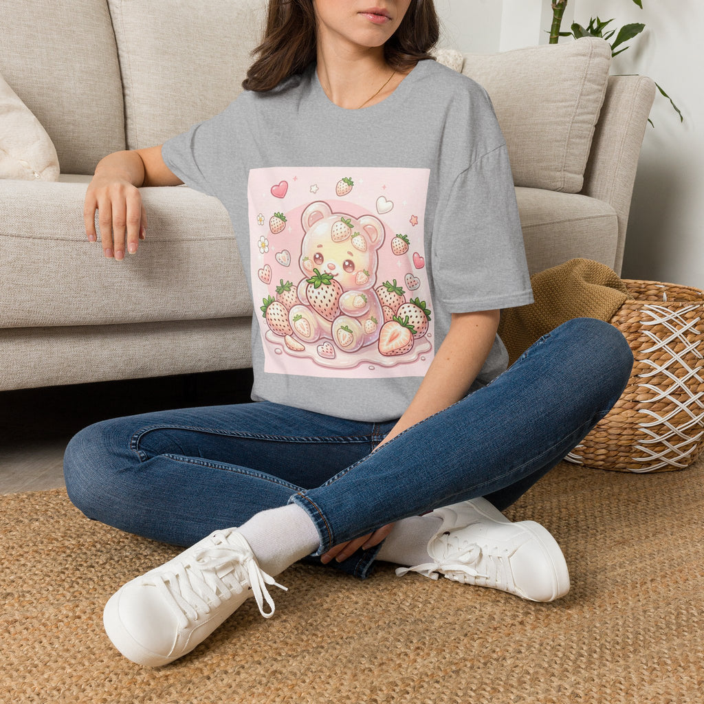 Exotic White Strawberry Oozy Bear Friend — Kawaii Fruit Design