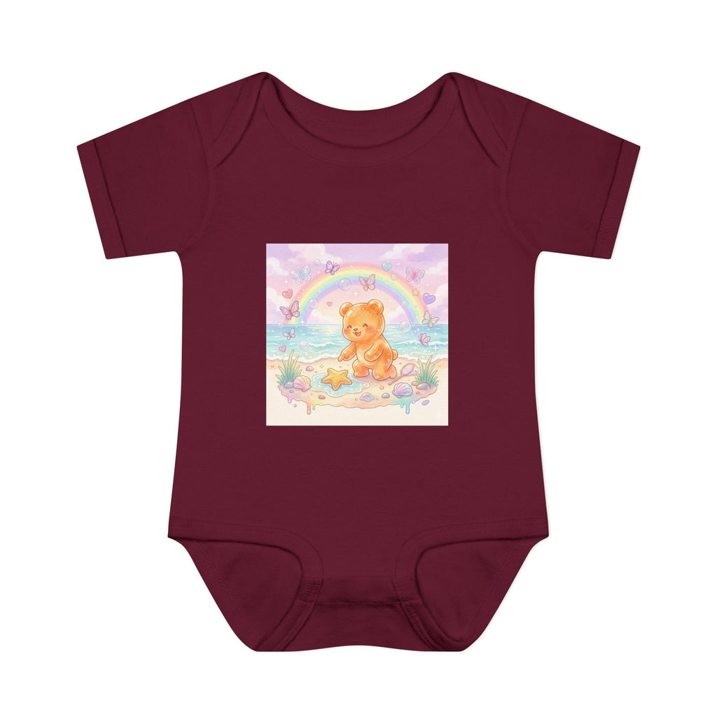 Gooey Gummy Beach Bear Rainbow & Starfish - Bodysuit
