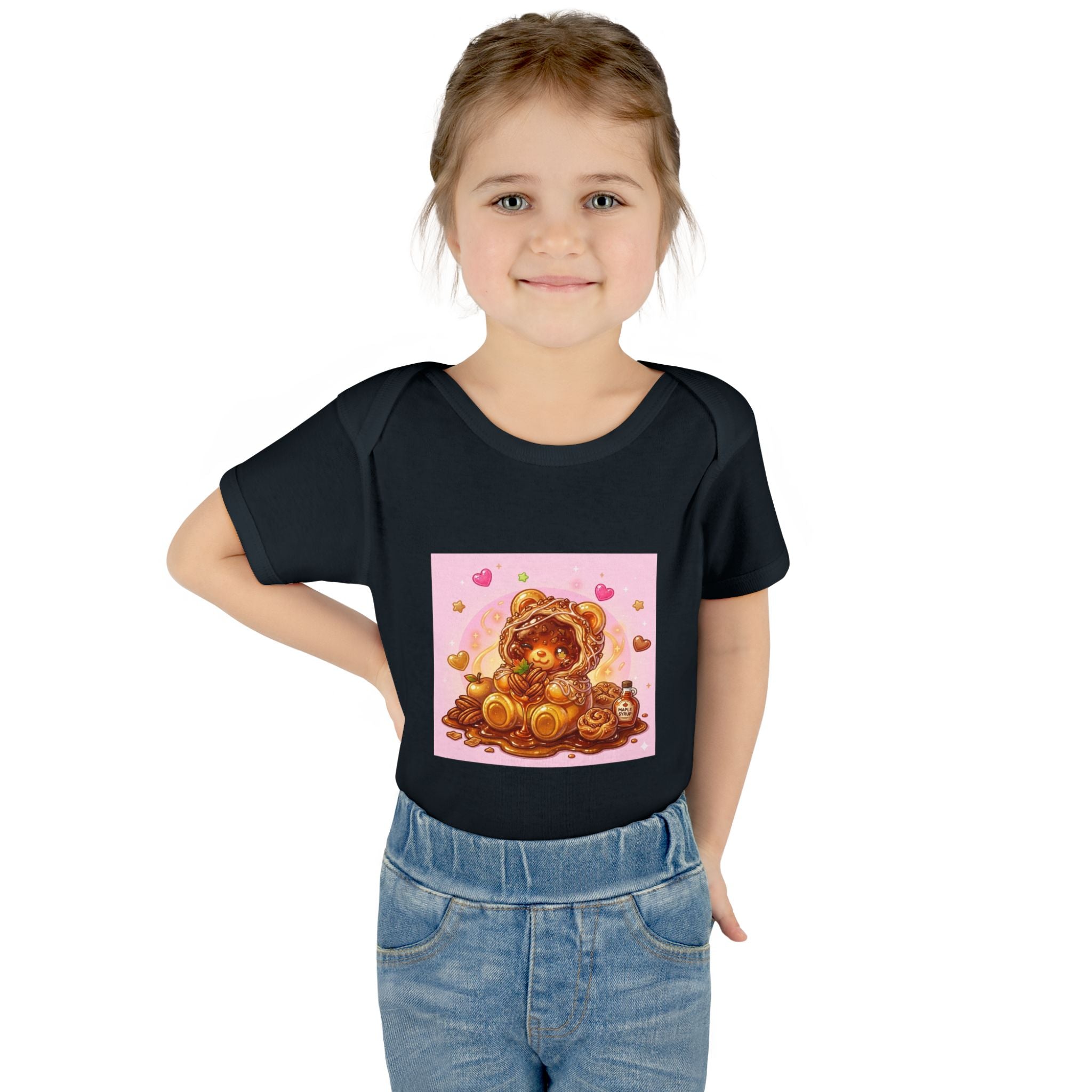 Maple Pecan Danish Gooey Gummy Bear in Puff PJs Baby Onesie