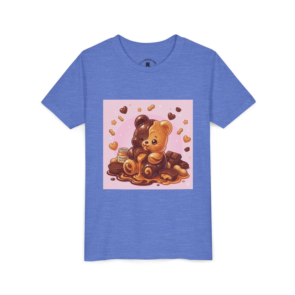 Kids Chocolate & Peanut Butter candy Gooey Gummy Youth Short Sleeve Shirt