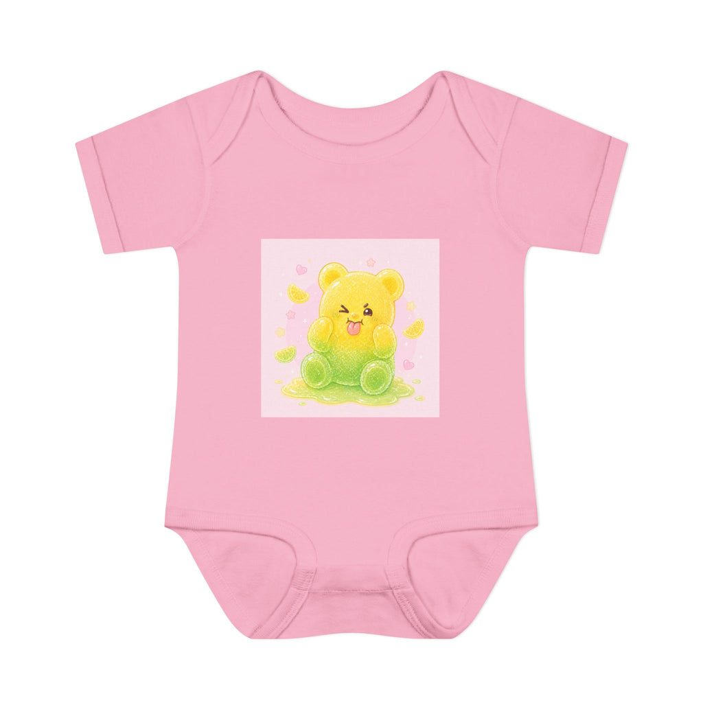 Sour Silly Gummy Gooey Lemon-Lime Bear Illustration Infant Onesie