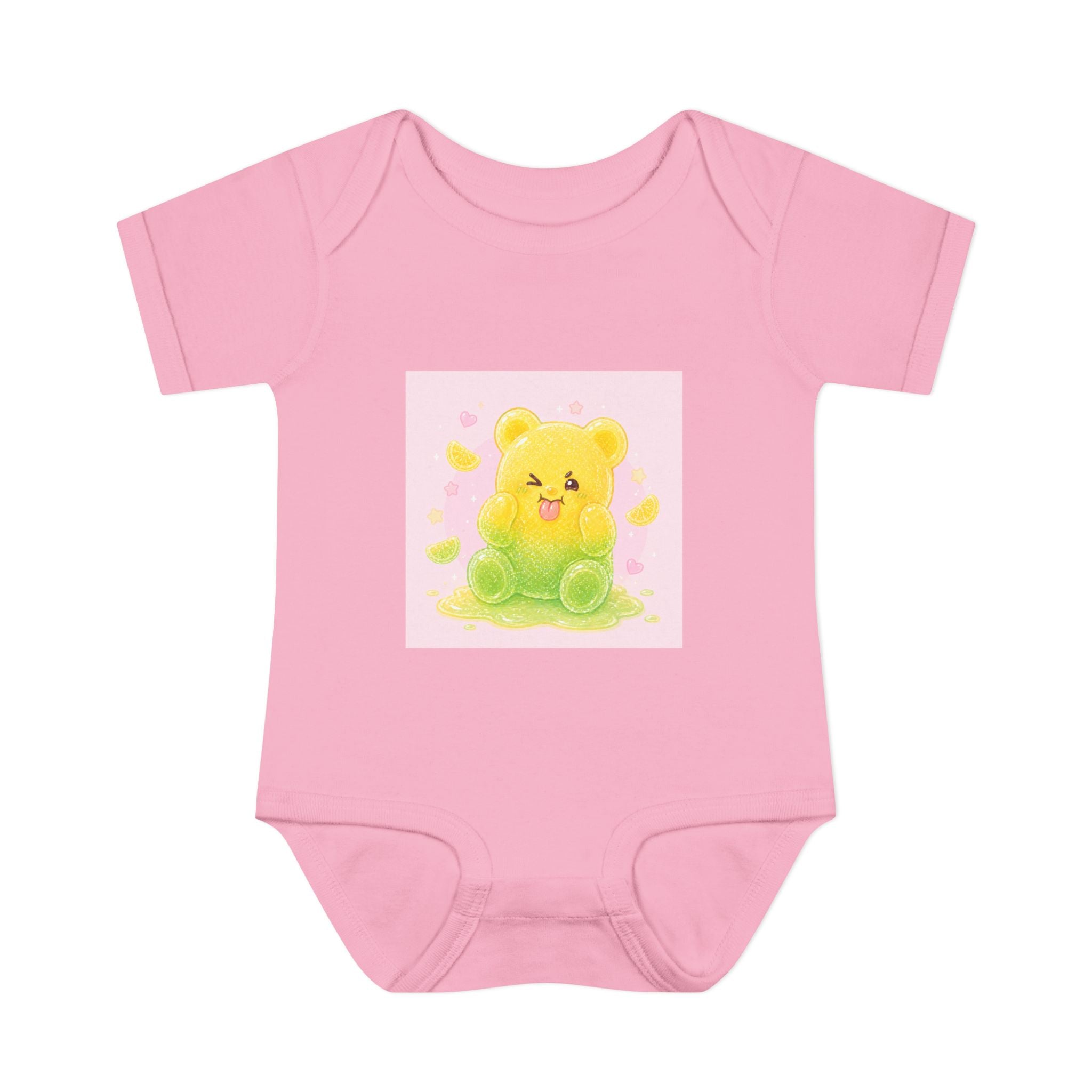 Sour Silly Gummy Gooey Lemon-Lime Bear Illustration Infant Onesie