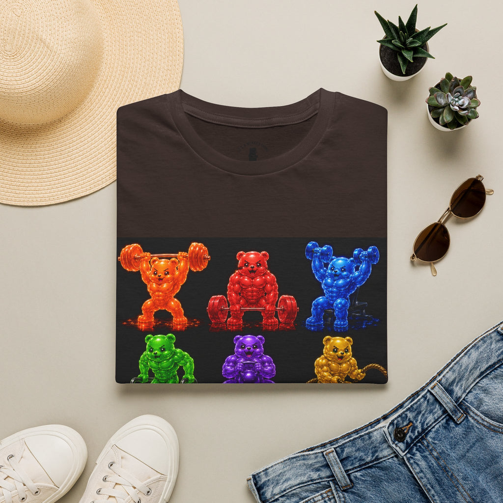 Gummy Grid of Oozy Buff Bears Workout- Adult Graphic Shirt
