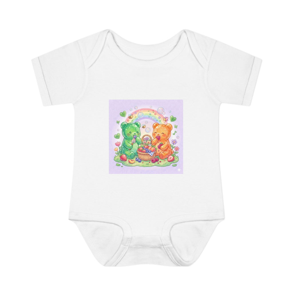 Fruit Garden Eating Gooey Gummy Bears Infant Bodysuit — Baby Shower Gift