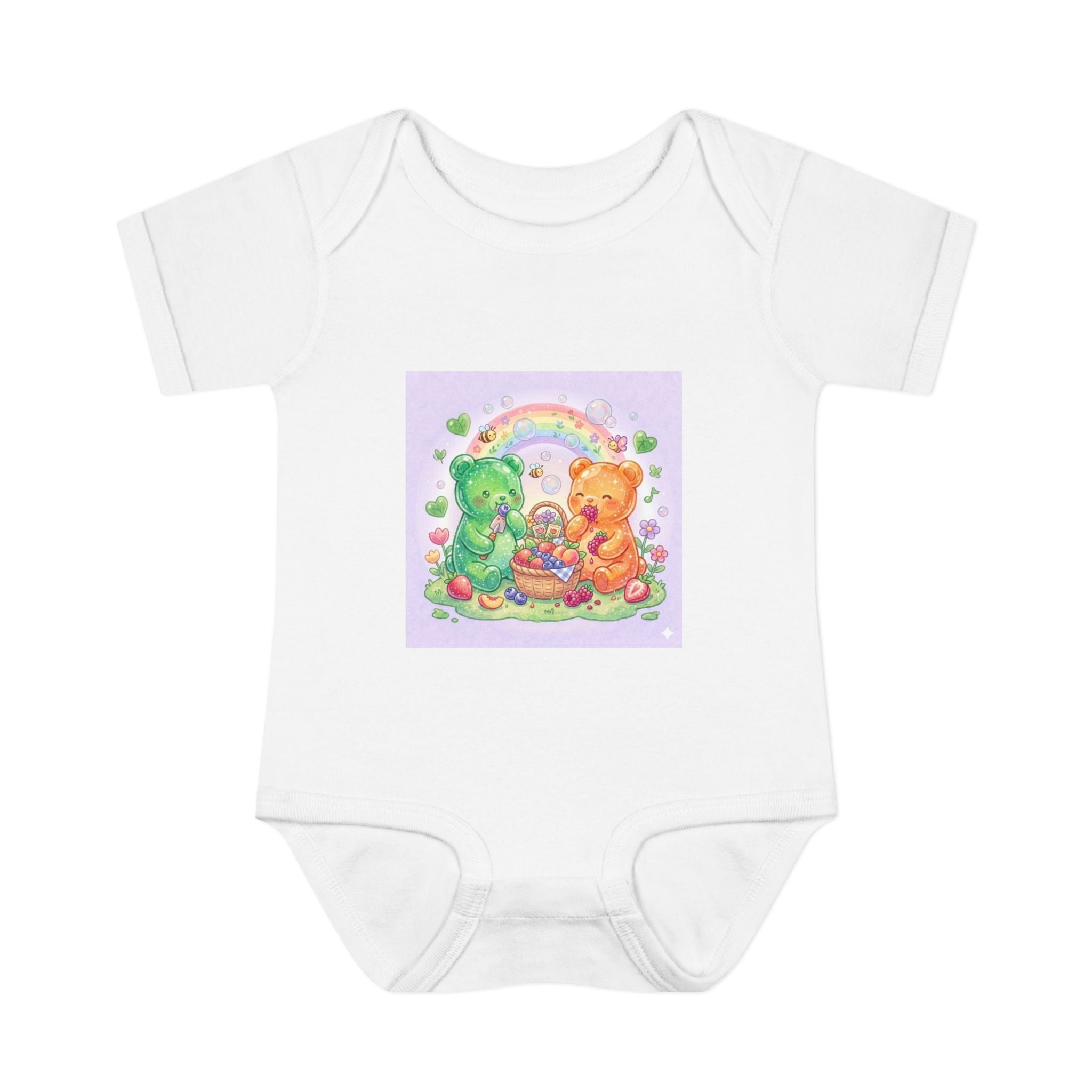 Fruit Garden Eating Gooey Gummy Bears Infant Bodysuit — Baby Shower Gift
