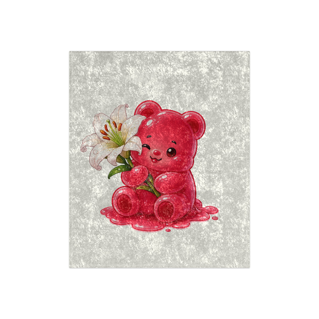 White Stargazer, Red Gooey Gummy Bear-Graphic Velvet Blanket