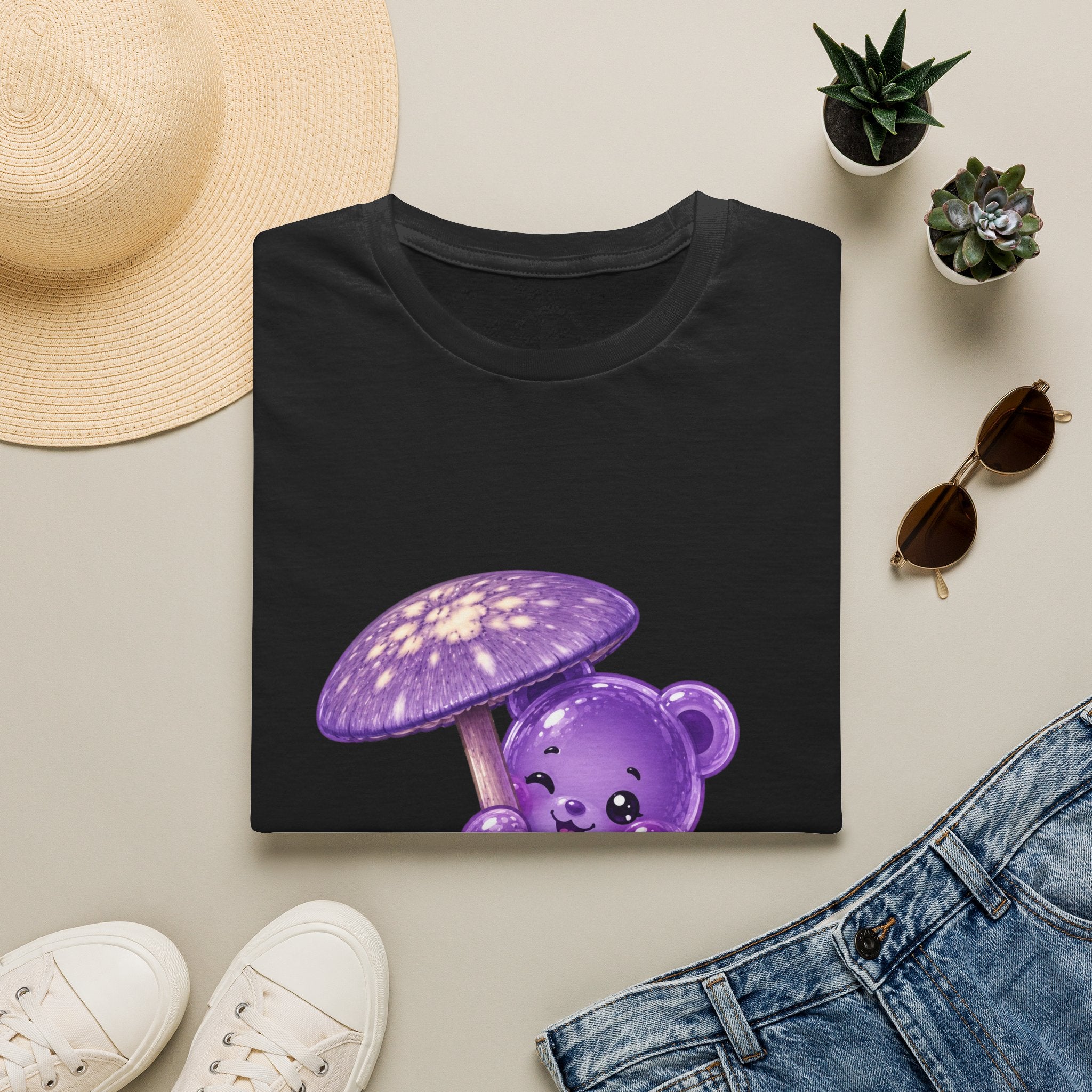 Purple Cortinarius Violaceus Mushroom Oozy Bear Special- Graphic Shirt