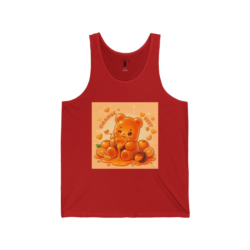 Orange Burst Surprise, Gooey Gummy bear Friend — Kawaii Graphic Tank top