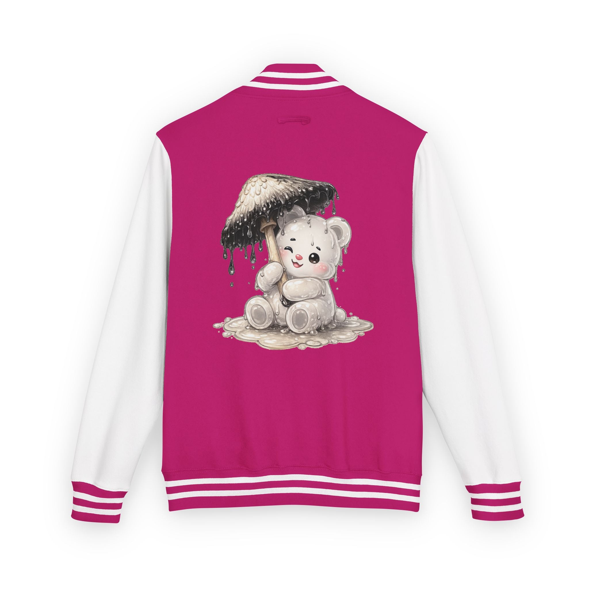 Pretty Ink Cap Mushroom, White Gooey Gummy Bear – Vintage Varsity Jacket