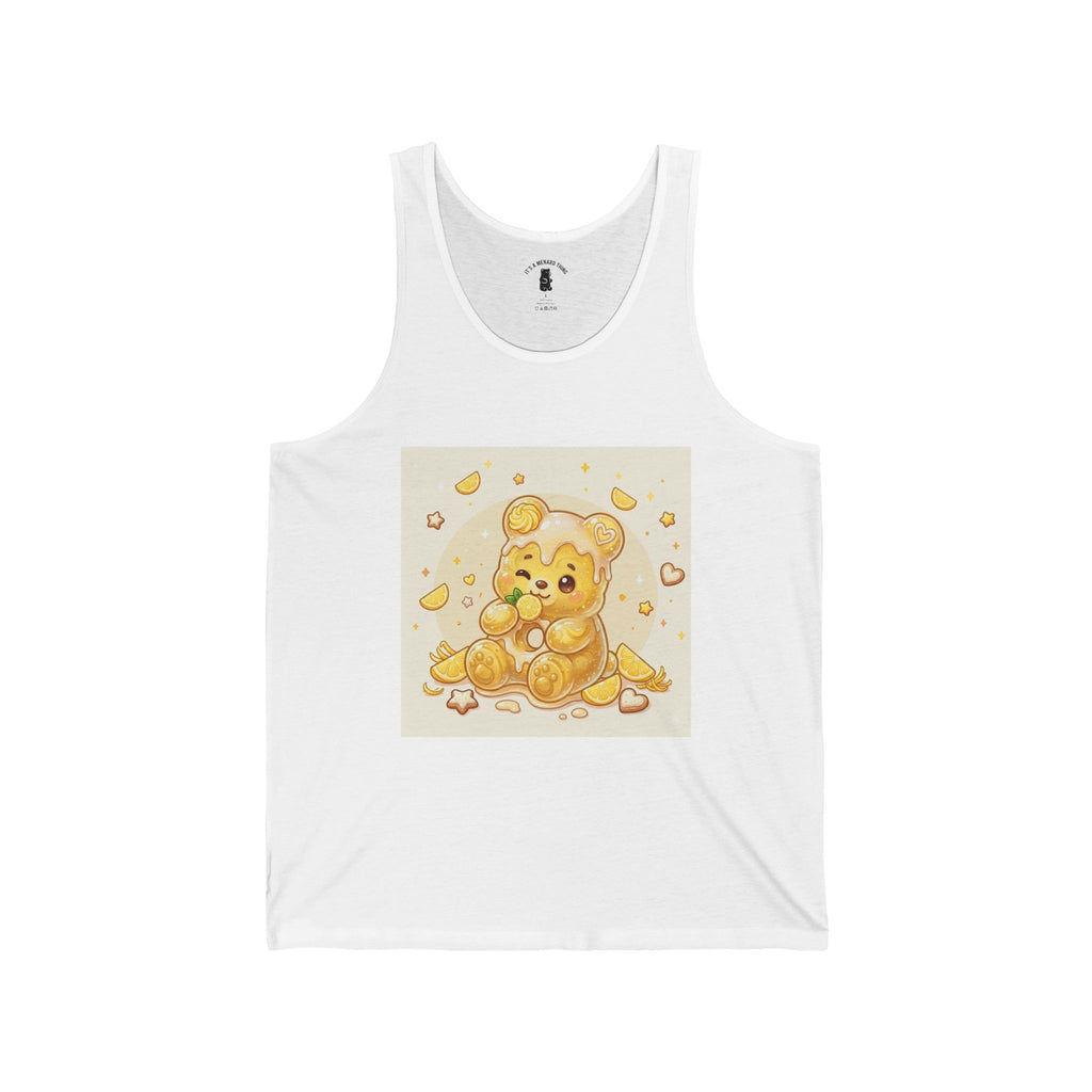 Frosted Glazed Lemon Bunt Cake, Golden Gooey Gummy Bear— Cute Graphic Tank Top