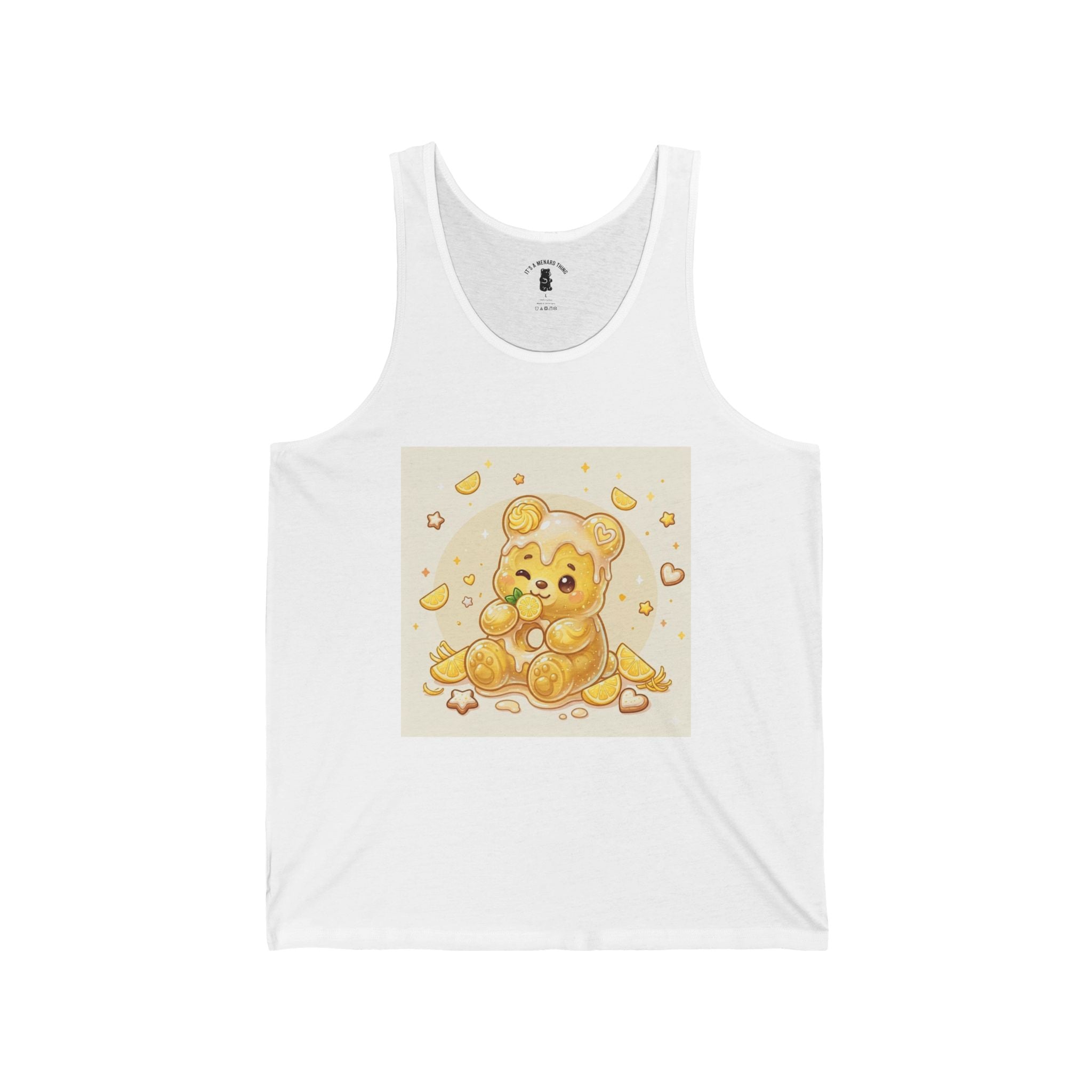Frosted Glazed Lemon Bunt Cake, Golden Gooey Gummy Bear— Cute Graphic Tank Top