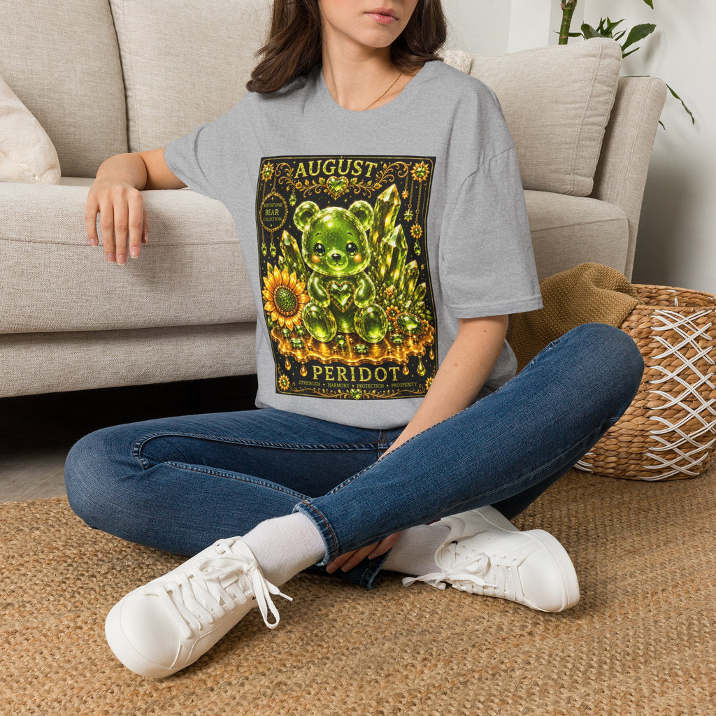 August Peridot Birthstone Oozy Bear Addition- Graphic Shirt