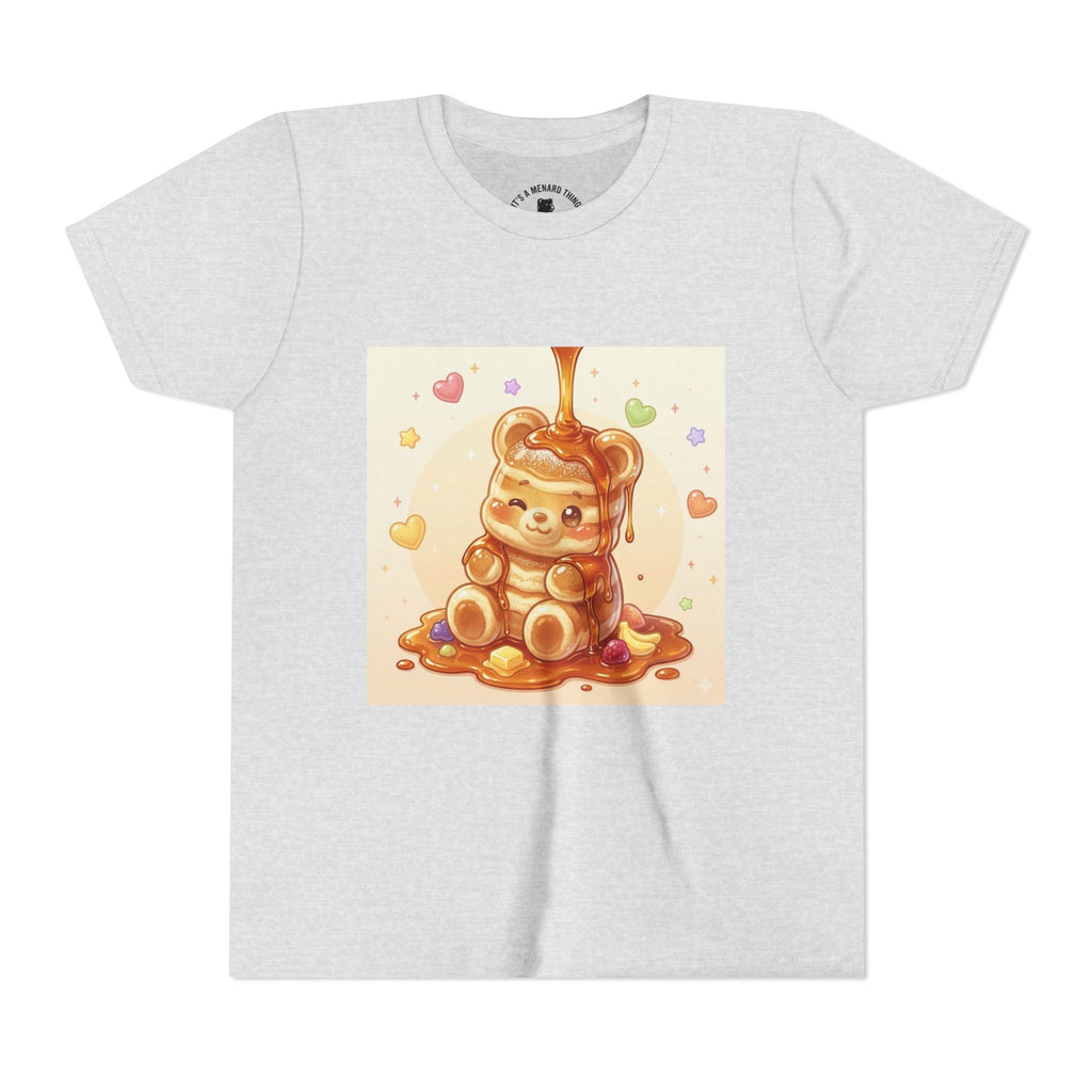 Fluffy Thick Gooey Gummy Pancake Bear Youth T-Shirt