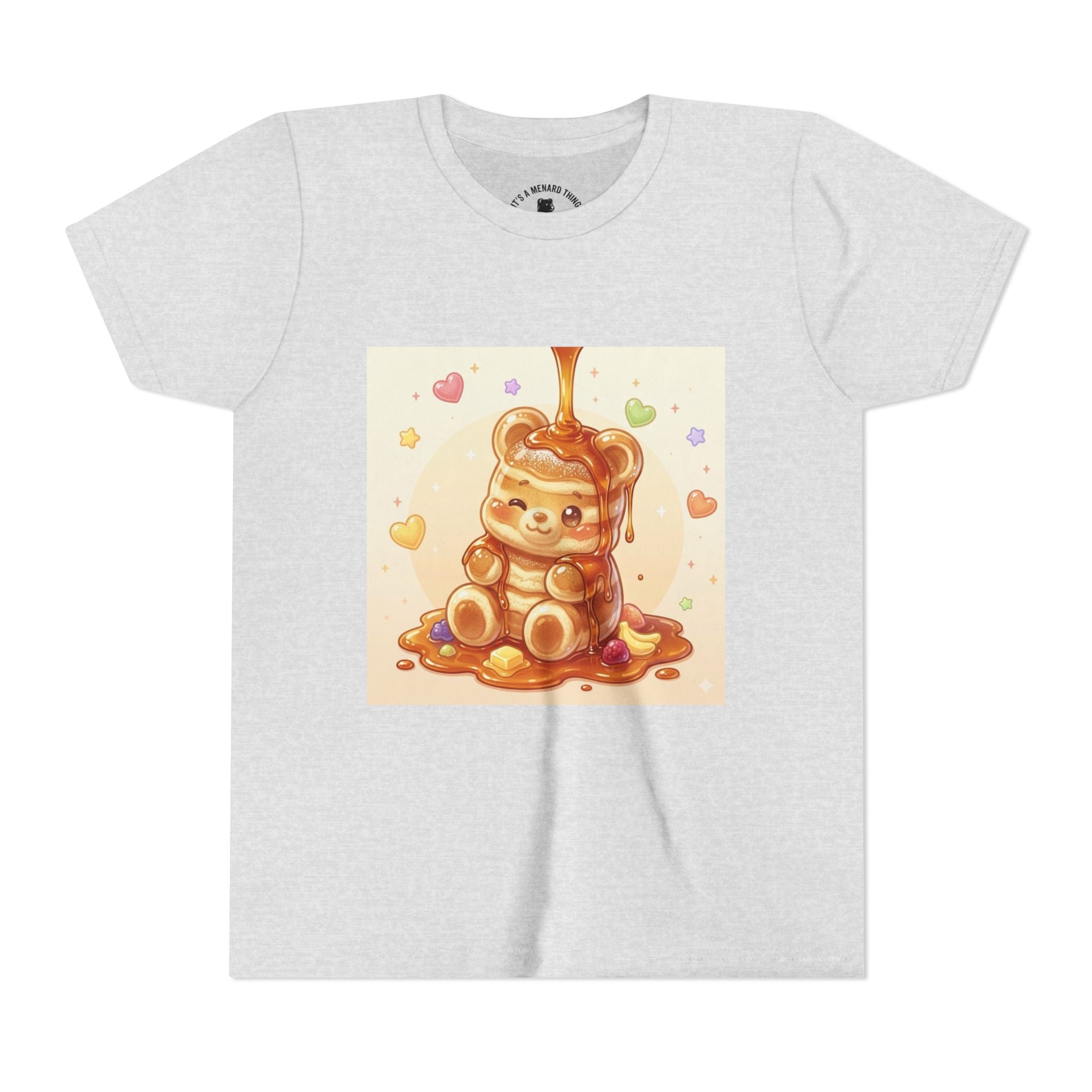 Fluffy Thick Gooey Gummy Pancake Bear Youth T-Shirt