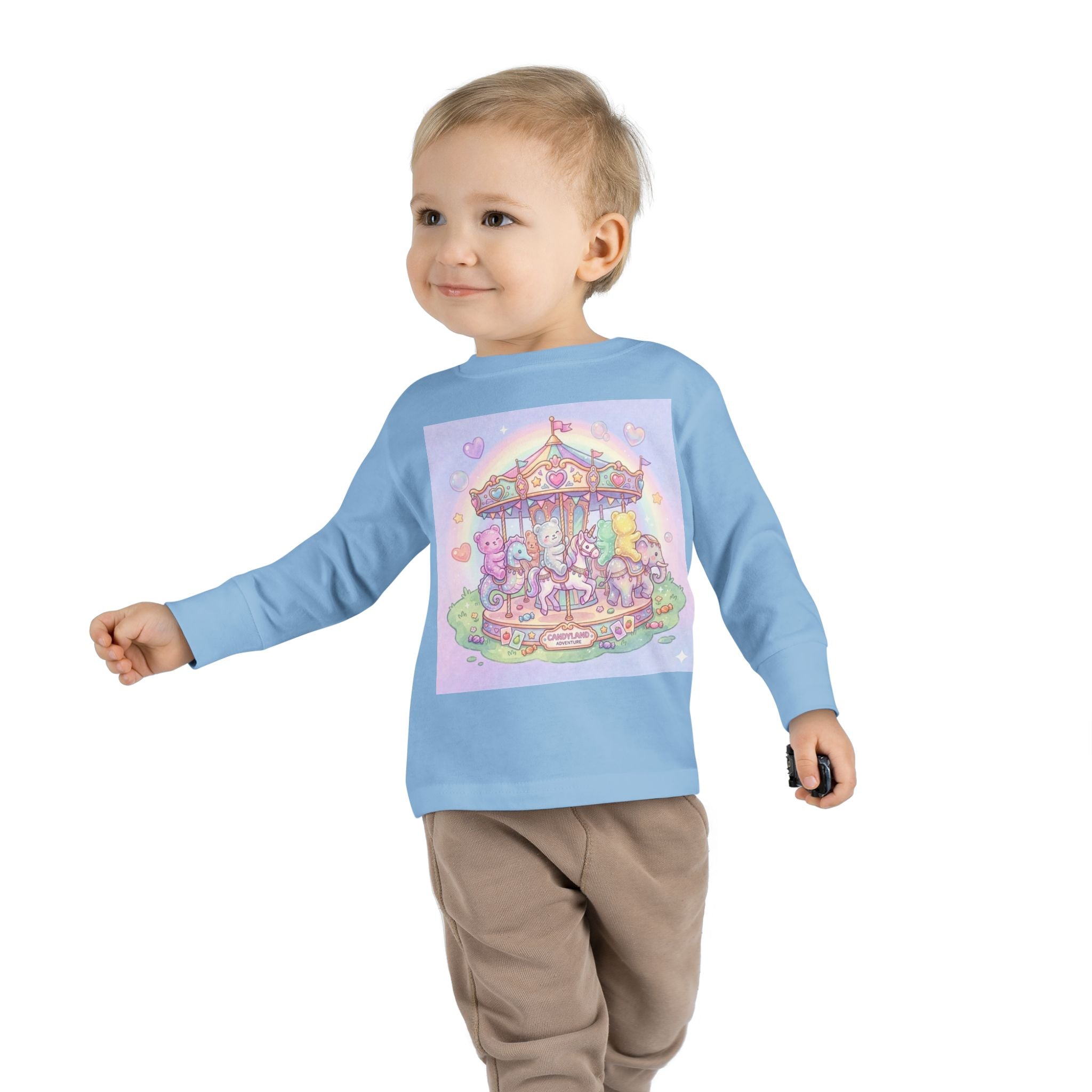 Pastel Carousel, Carnival Oozy Bear Gummy Friends- Graphic Long Sleeve Shirt