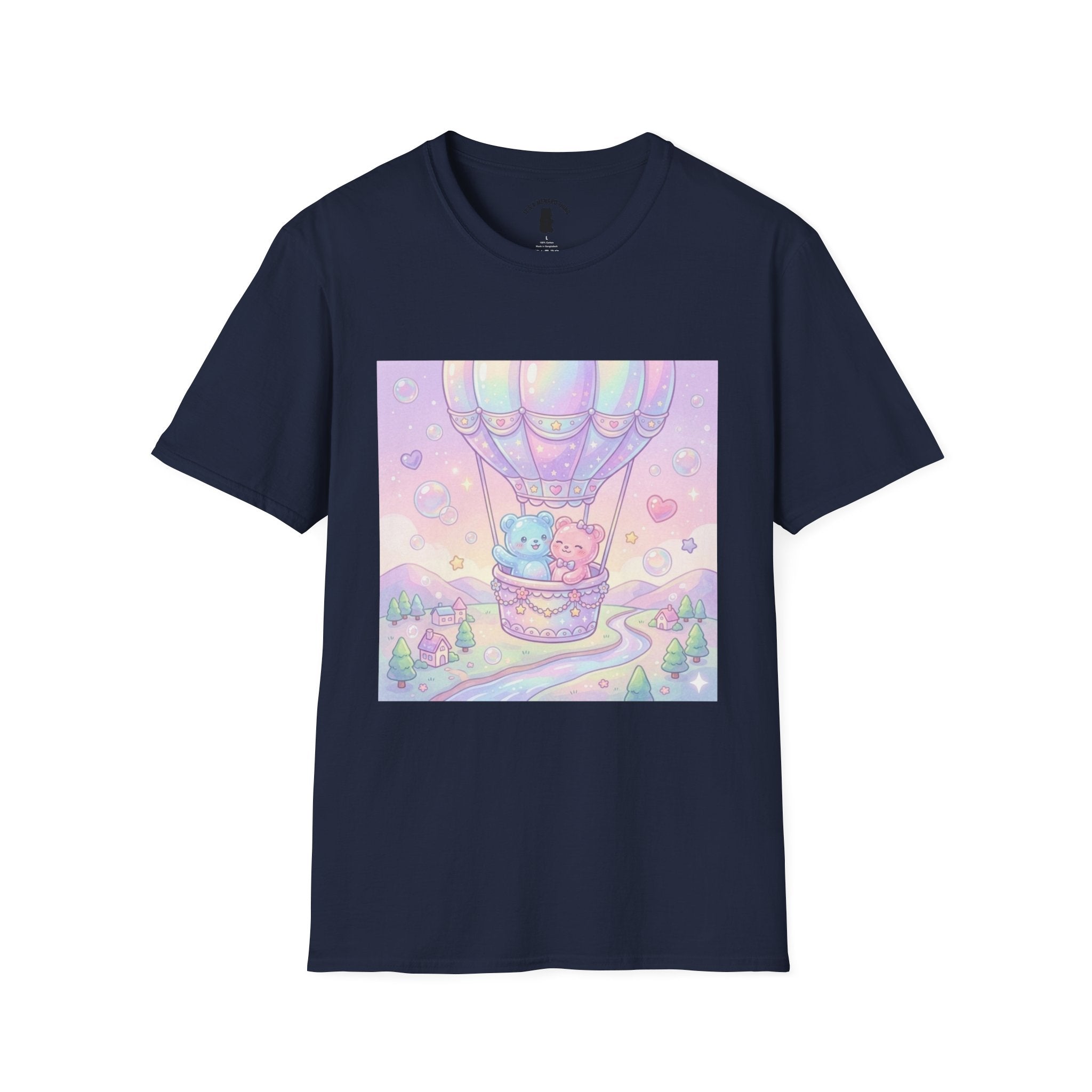 Hot Air Balloon Romantic Adventure, Dou Gooey Gummy Bears— Pastel Kawaii Graphic T-Shirt