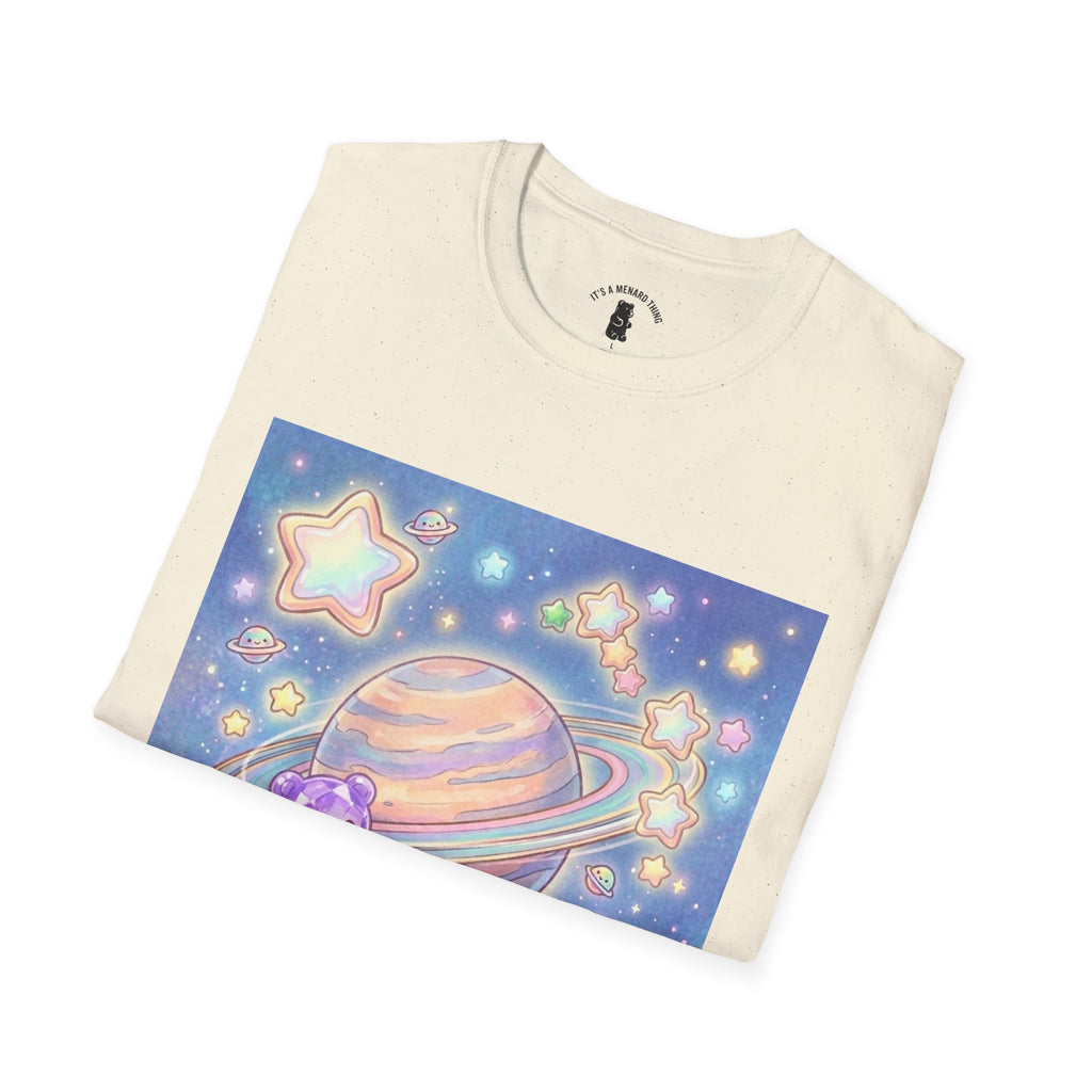 Look Upon Saturn, Purple Crystal Gooey Gummy Bear — Kawaii Graphic T-Shirt