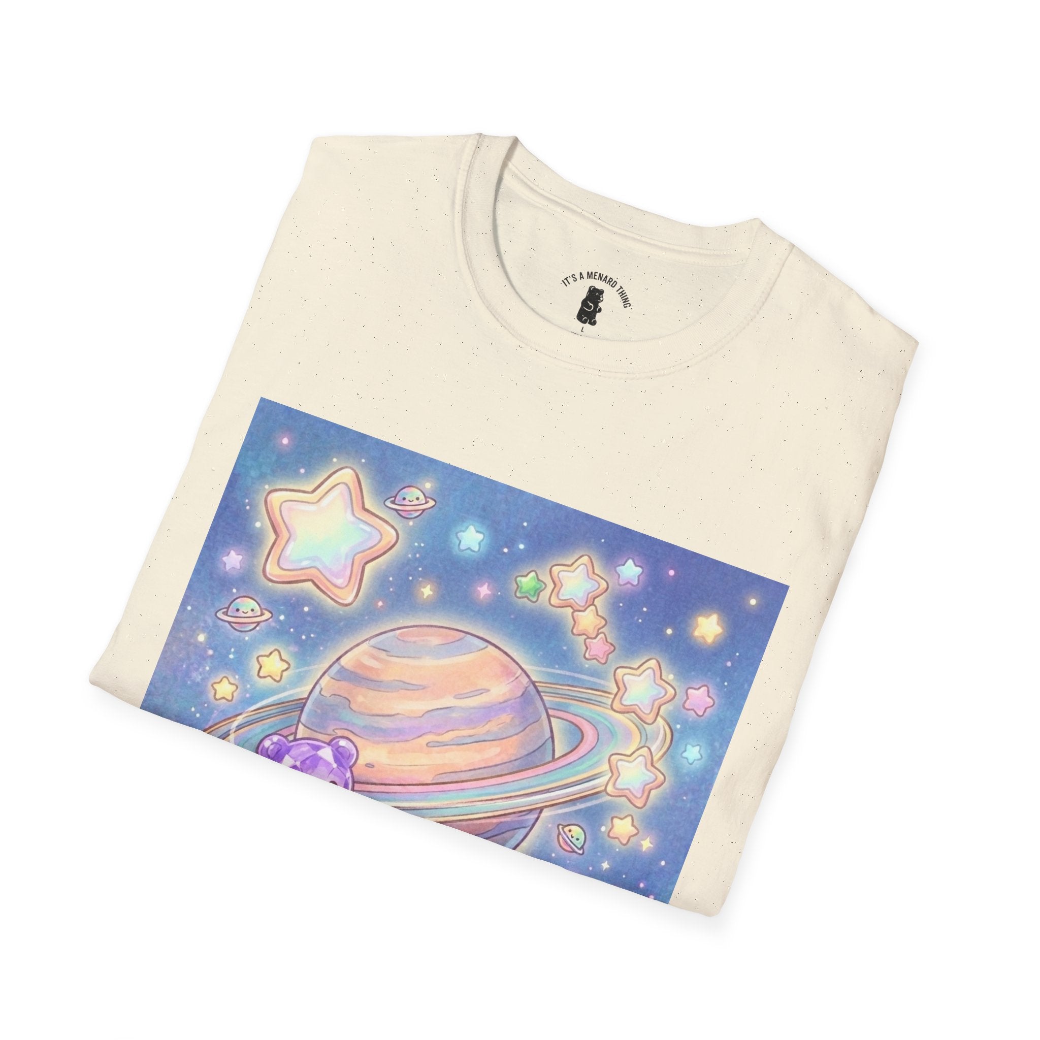 Look Upon Saturn, Purple Crystal Gooey Gummy Bear — Kawaii Graphic T-Shirt
