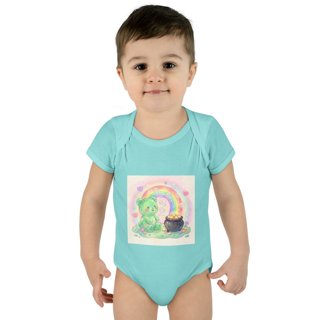 Rainbow Gooey Gummy Bear Found Inner Treasure – Cute St. Patrick’s Day Luck Baby Onesie