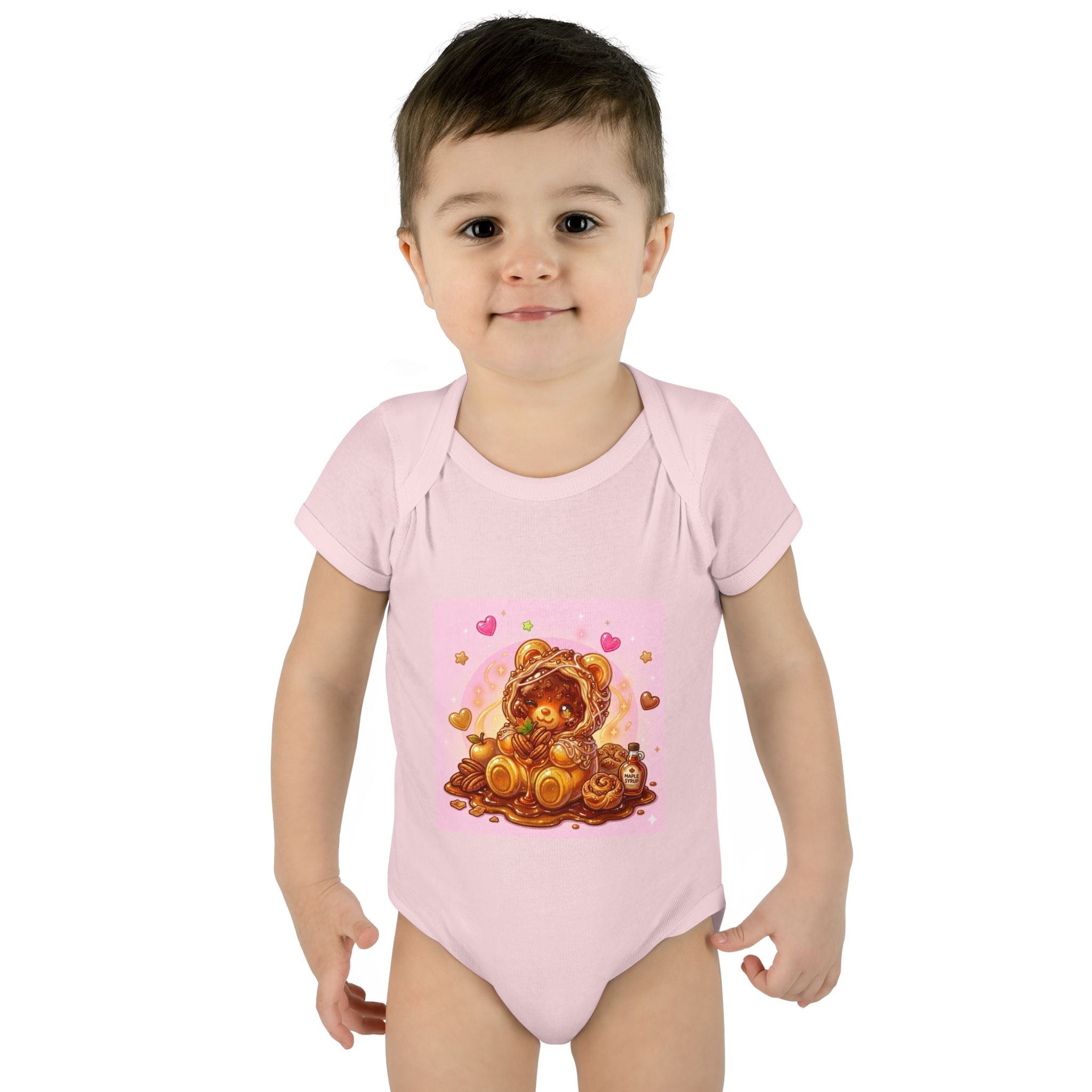 Maple Pecan Danish Gooey Gummy Bear in Puff PJs Baby Onesie
